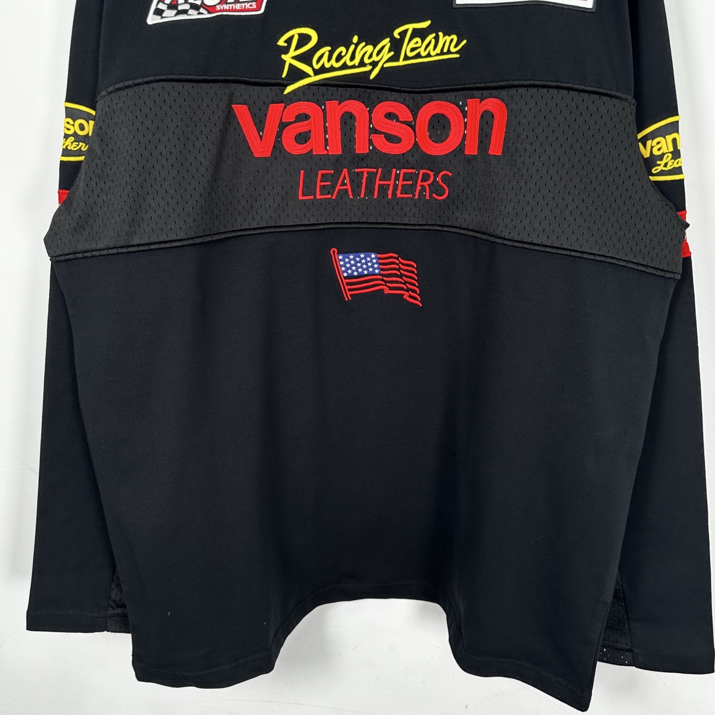 Supreme VANSON 联名款 拼接刺绣logo赛车T恤 秋冬 长袖 粉色 蓝色 白色 黑色 