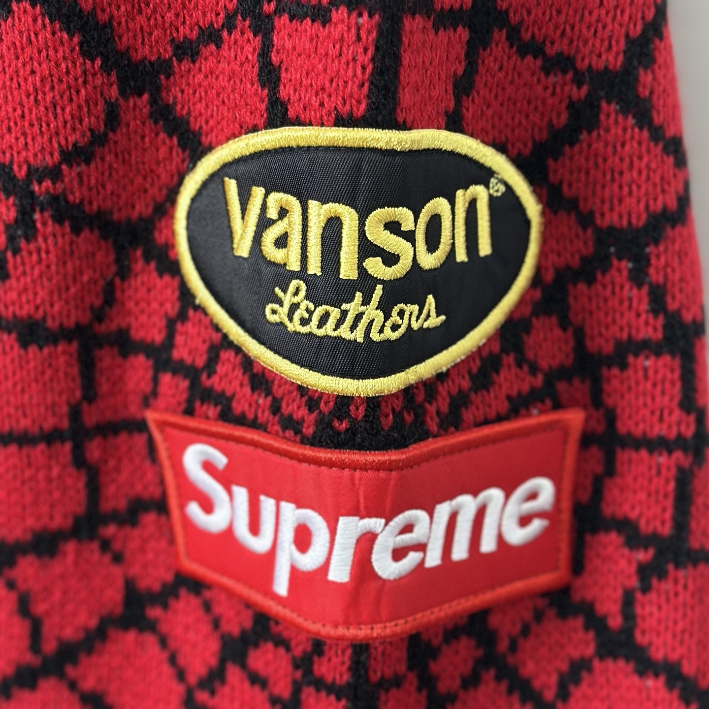 Supreme VANSON SPIDER MAN SWEATER 联名款 蜘蛛满印图案刺绣圆领毛衣 针织衫 外套 秋冬 长袖 红色 黑色 