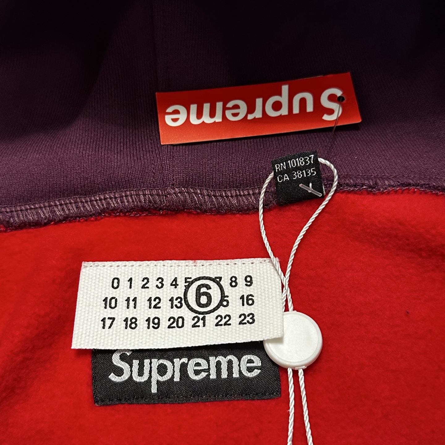 Supreme MM6 Maison Margiela 联名款 老鹰图案拉链连帽卫衣 连帽衫 外套 夹克 秋冬 长袖 灰色 黑色 紫红色