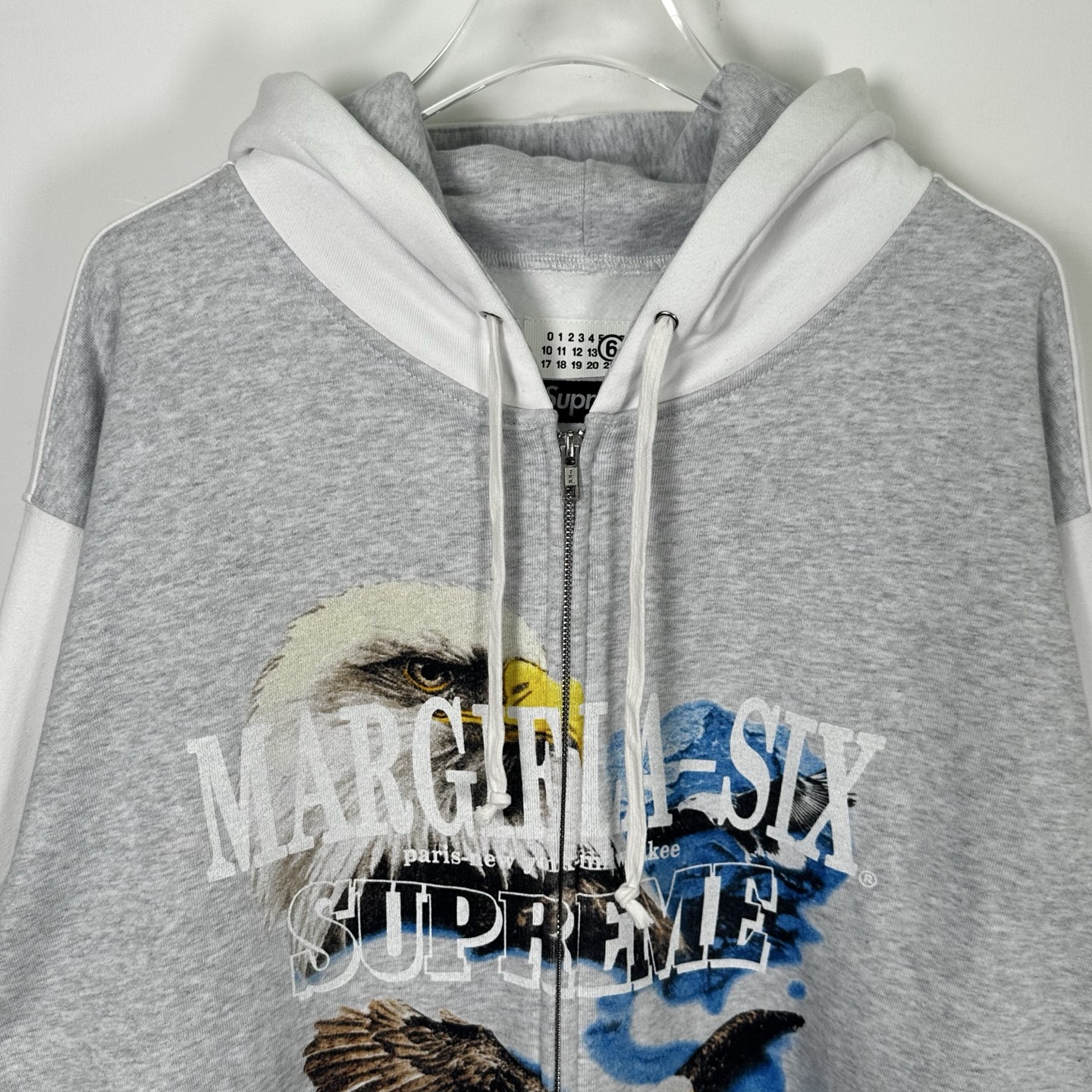 Supreme MM6 Maison Margiela 联名款 老鹰图案拉链连帽卫衣 连帽衫 外套 夹克 秋冬 长袖 灰色 黑色 紫红色
