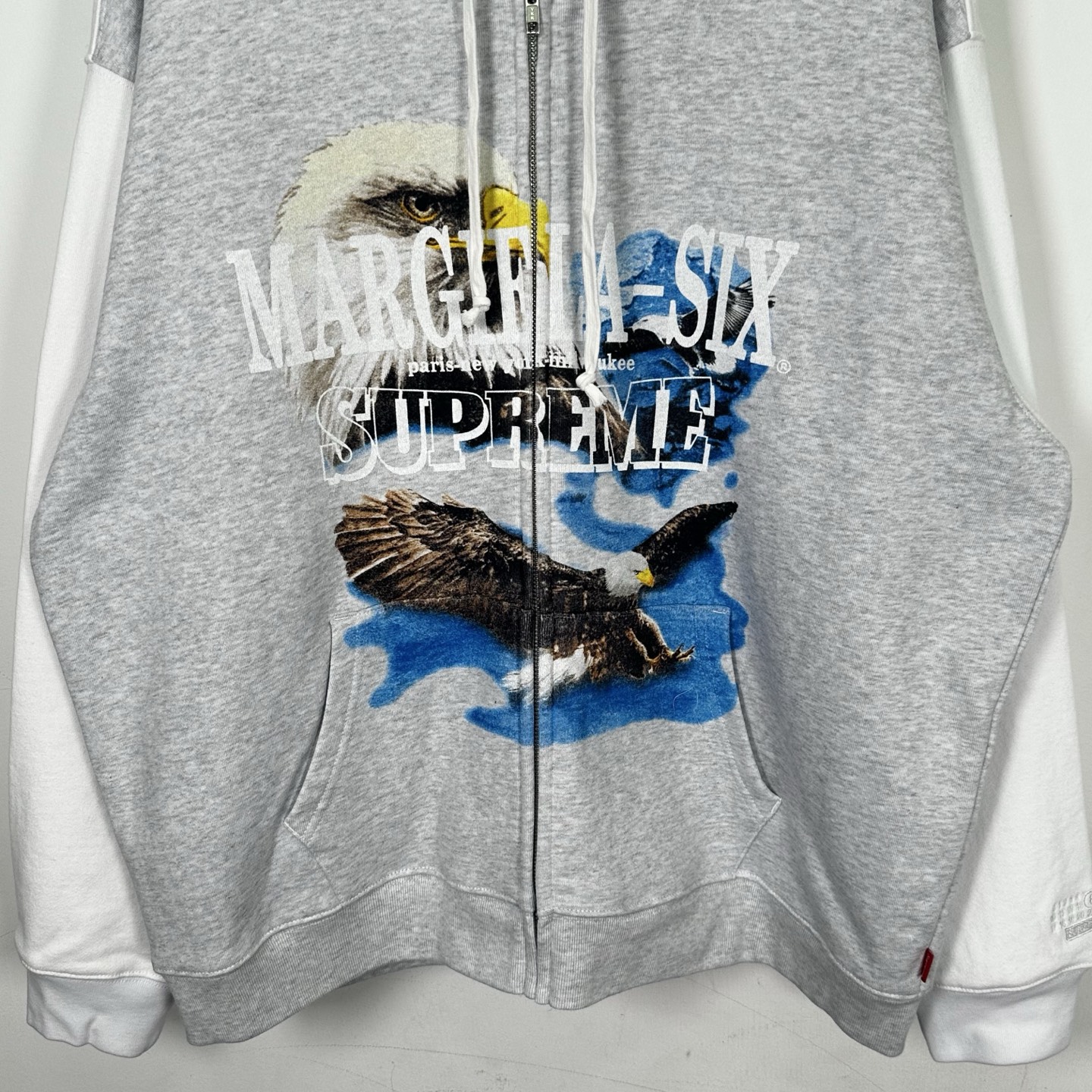 Supreme MM6 Maison Margiela 联名款 老鹰图案拉链连帽卫衣 连帽衫 外套 夹克 秋冬 长袖 灰色 黑色 紫红色