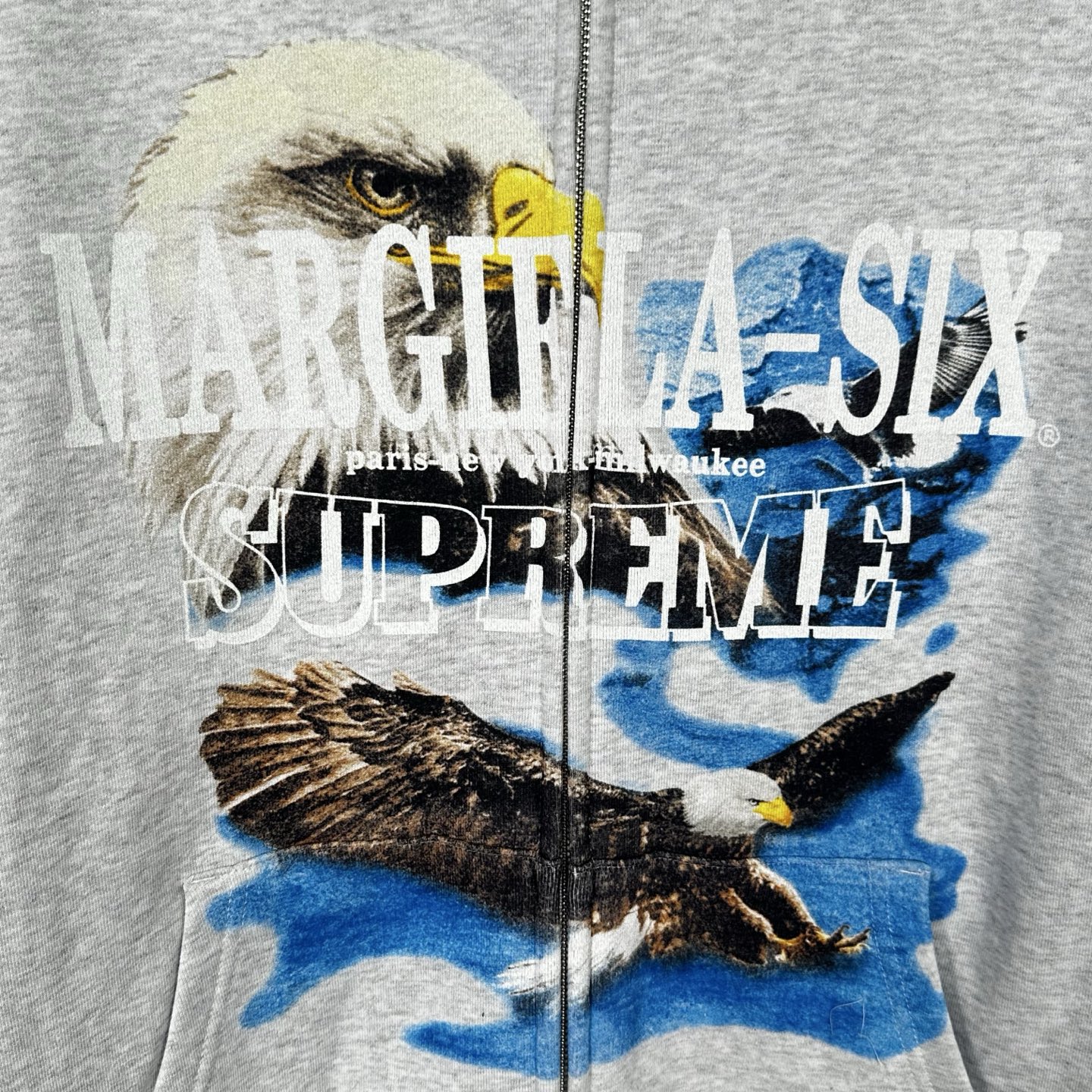 Supreme MM6 Maison Margiela 联名款 老鹰图案拉链连帽卫衣 连帽衫 外套 夹克 秋冬 长袖 灰色 黑色 紫红色