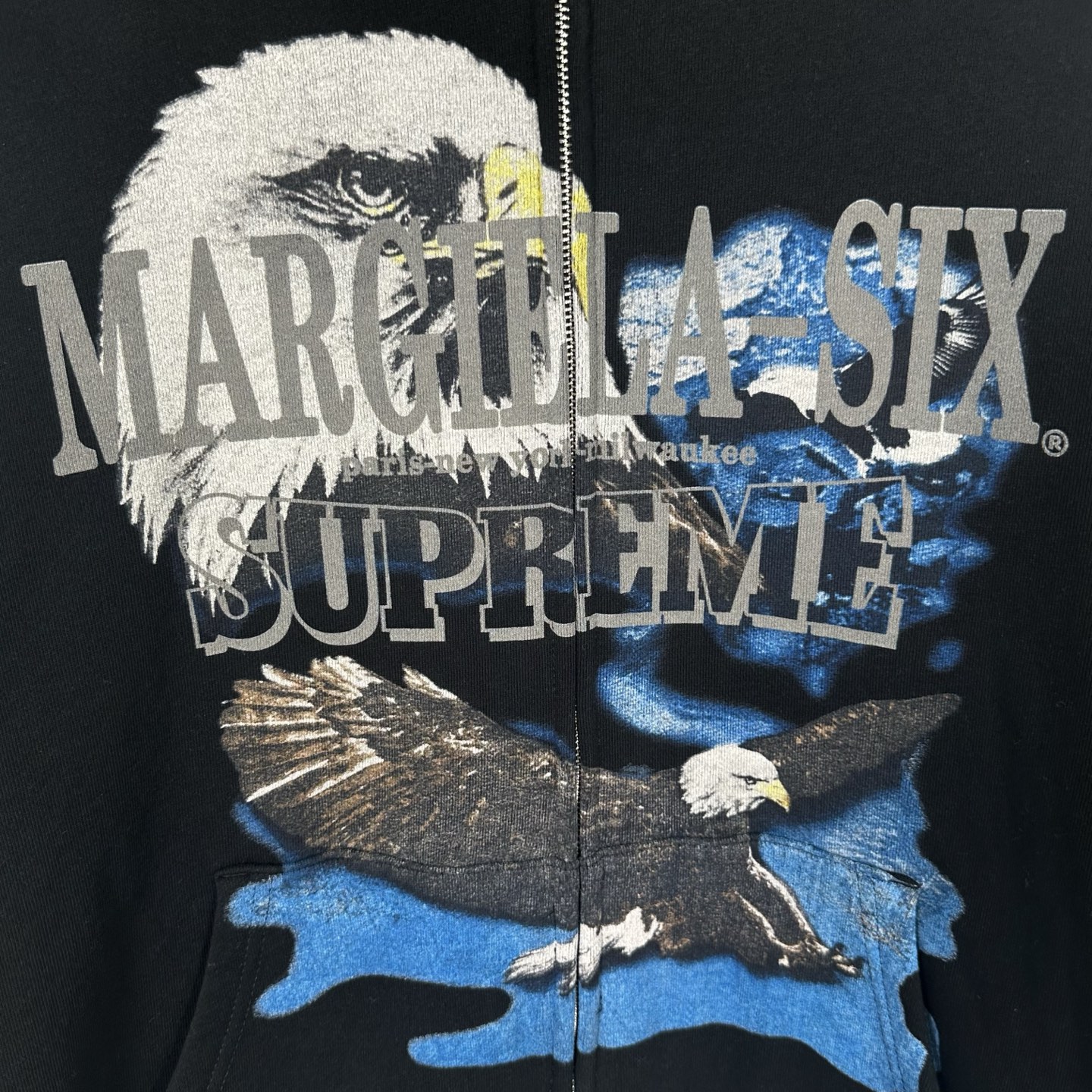 Supreme MM6 Maison Margiela 联名款 老鹰图案拉链连帽卫衣 连帽衫 外套 夹克 秋冬 长袖 灰色 黑色 紫红色