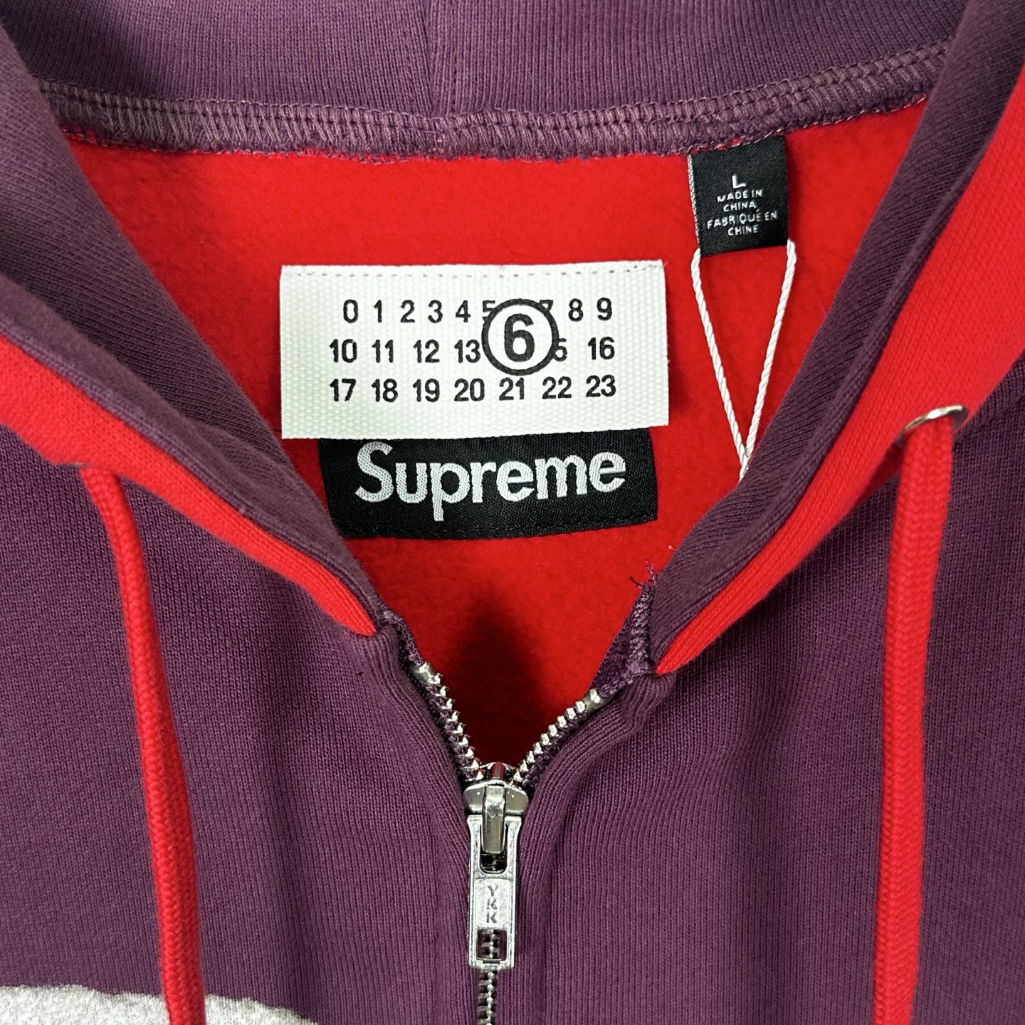 Supreme MM6 Maison Margiela 联名款 老鹰图案拉链连帽卫衣 连帽衫 外套 夹克 秋冬 长袖 灰色 黑色 紫红色