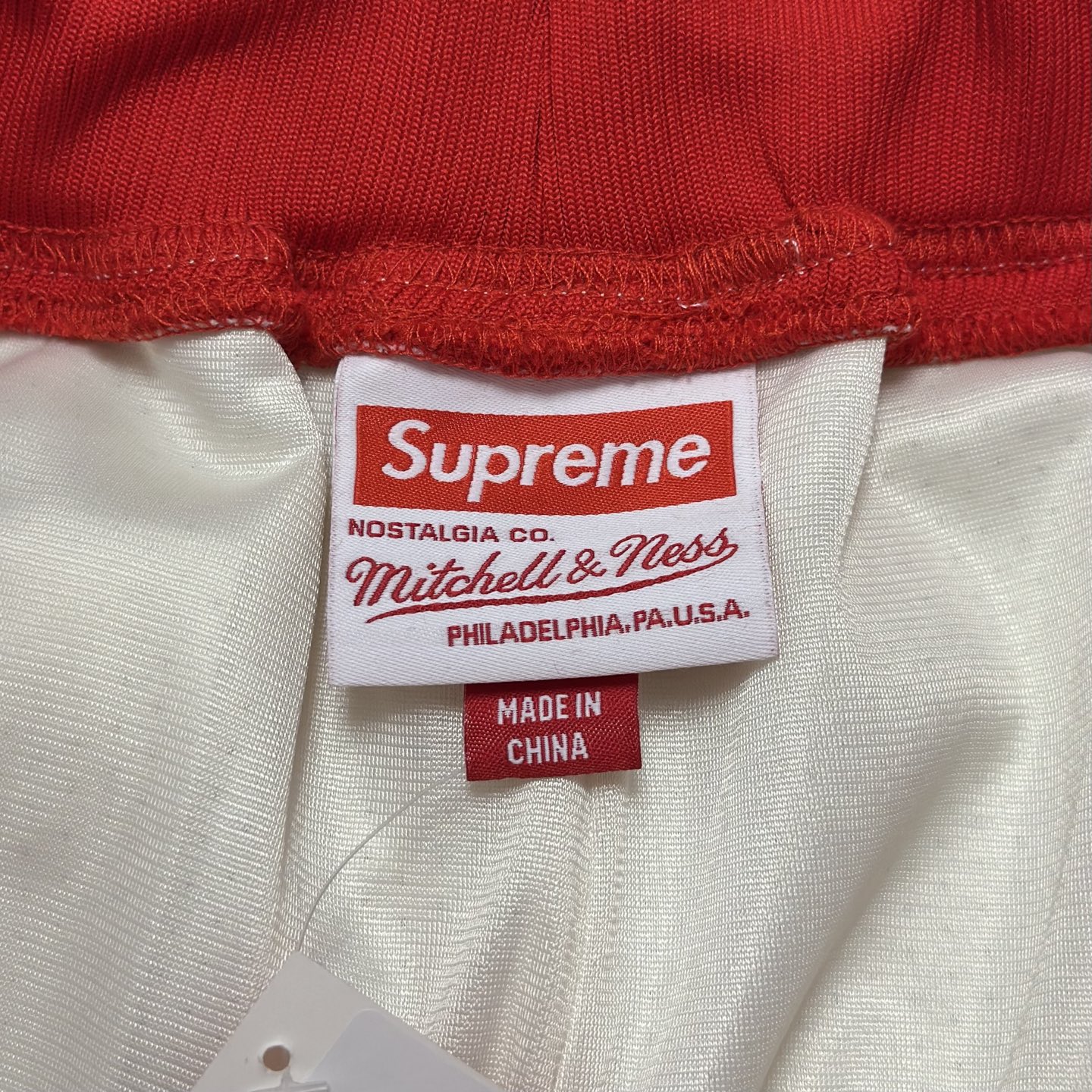 Supreme Mitchell Ness 联名款 子弹队撞色侧边条纹星星刺绣运动短裤 裤子 运动裤 五分裤 白色