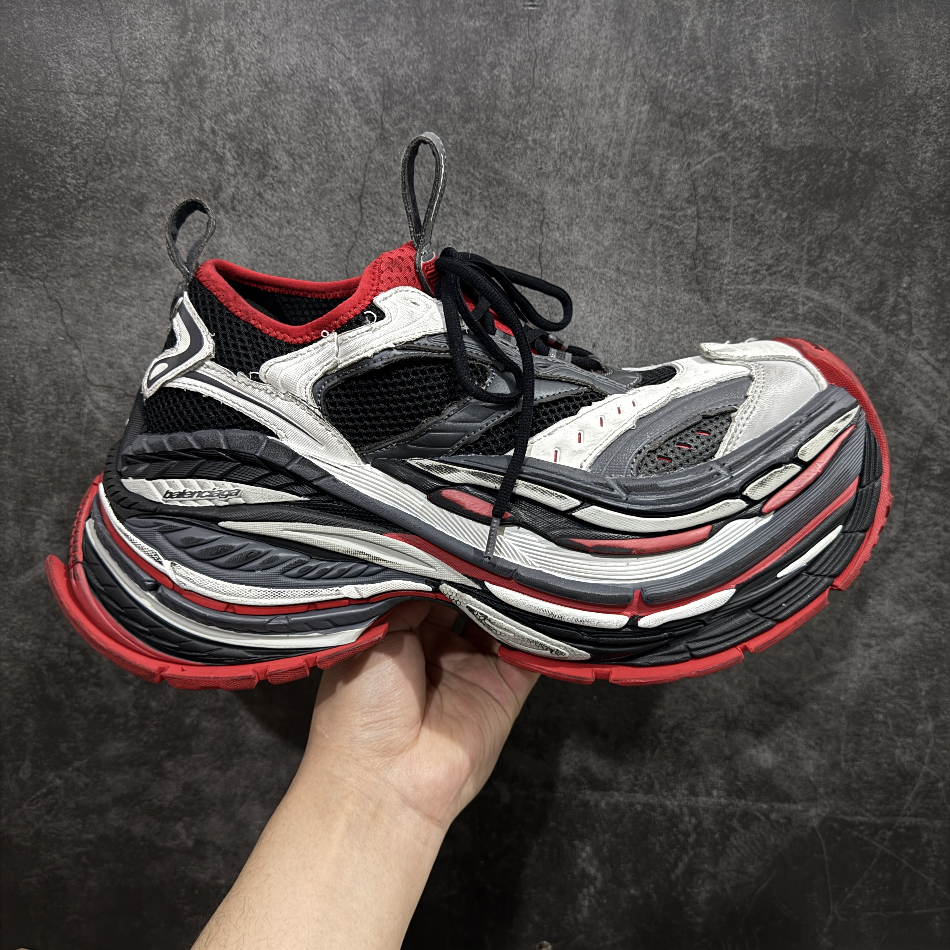   Balenciaga 16XL Platform 巴黎世家17代 老爹鞋 运动鞋 复古板鞋 休闲鞋 男鞋 女鞋 黑红C0-802411WPLTF1160