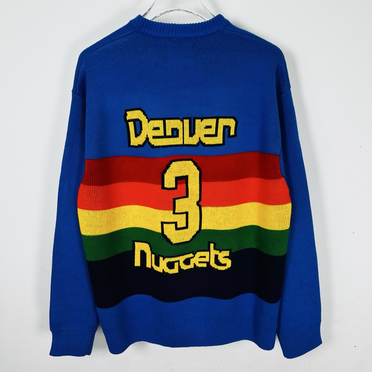 Supreme Mitchell Ness 联名款 掘金队城市天际线毛衣 针织衫 外套 秋冬 长袖 蓝色