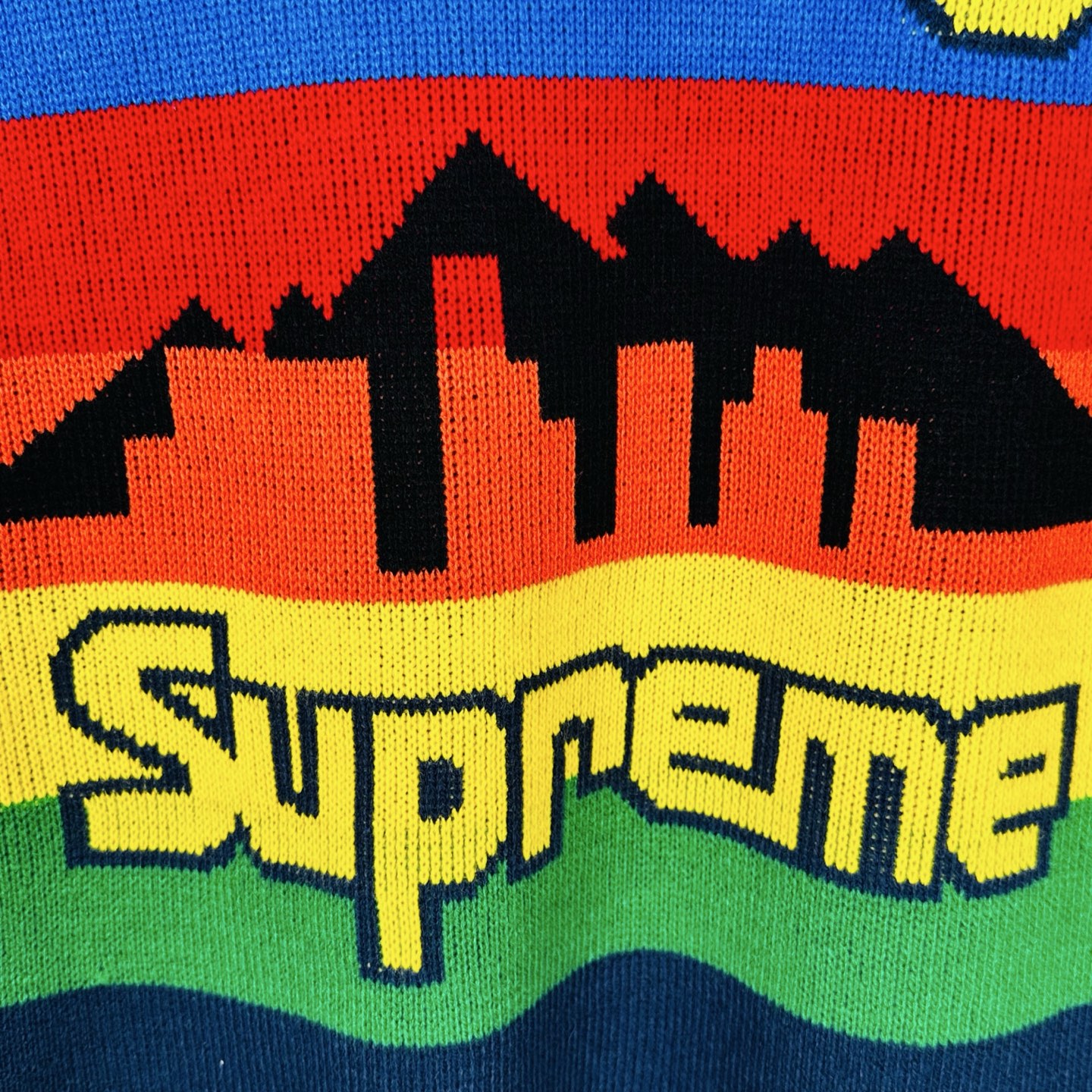 Supreme Mitchell Ness 联名款 掘金队城市天际线毛衣 针织衫 外套 秋冬 长袖 蓝色