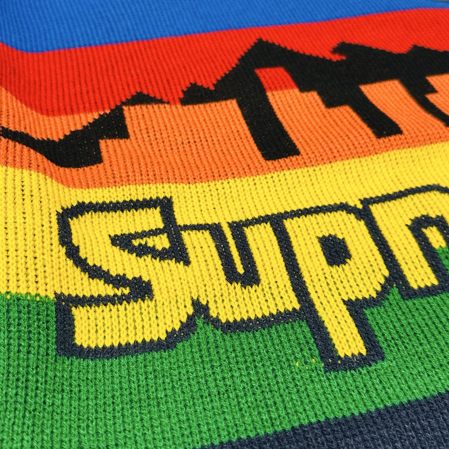Supreme Mitchell Ness 联名款 掘金队城市天际线毛衣 针织衫 外套 秋冬 长袖 蓝色