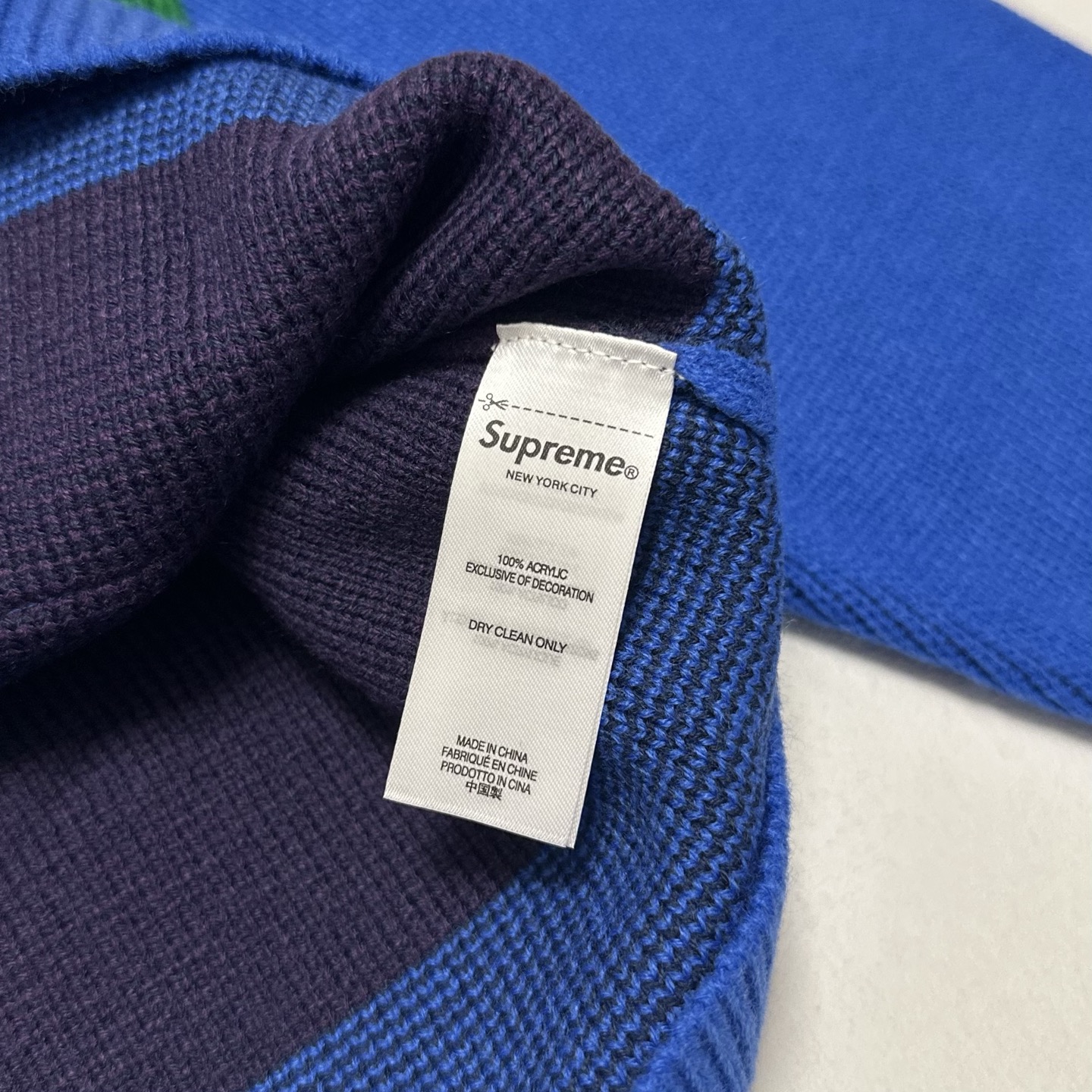 Supreme Mitchell Ness 联名款 掘金队城市天际线毛衣 针织衫 外套 秋冬 长袖 蓝色