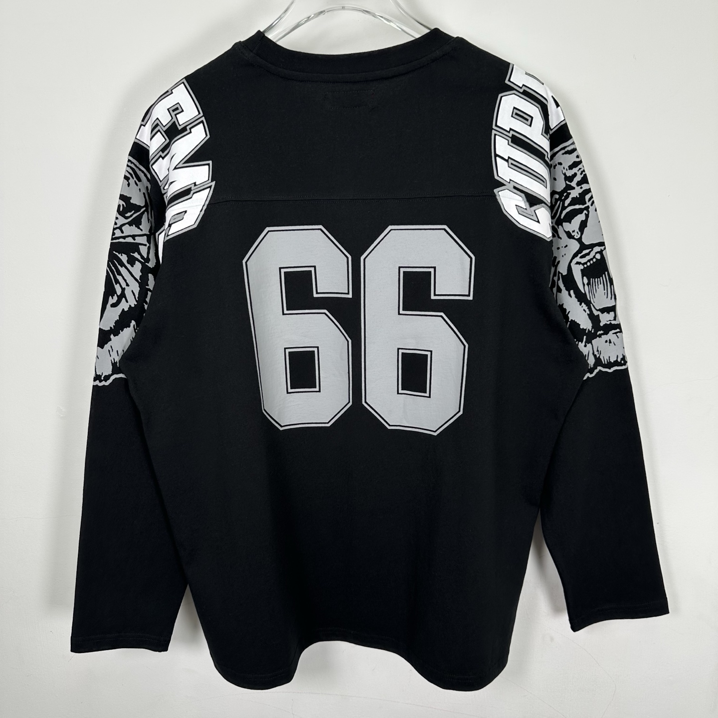Supreme 虎头数字66足球长袖T恤 黑色 白色