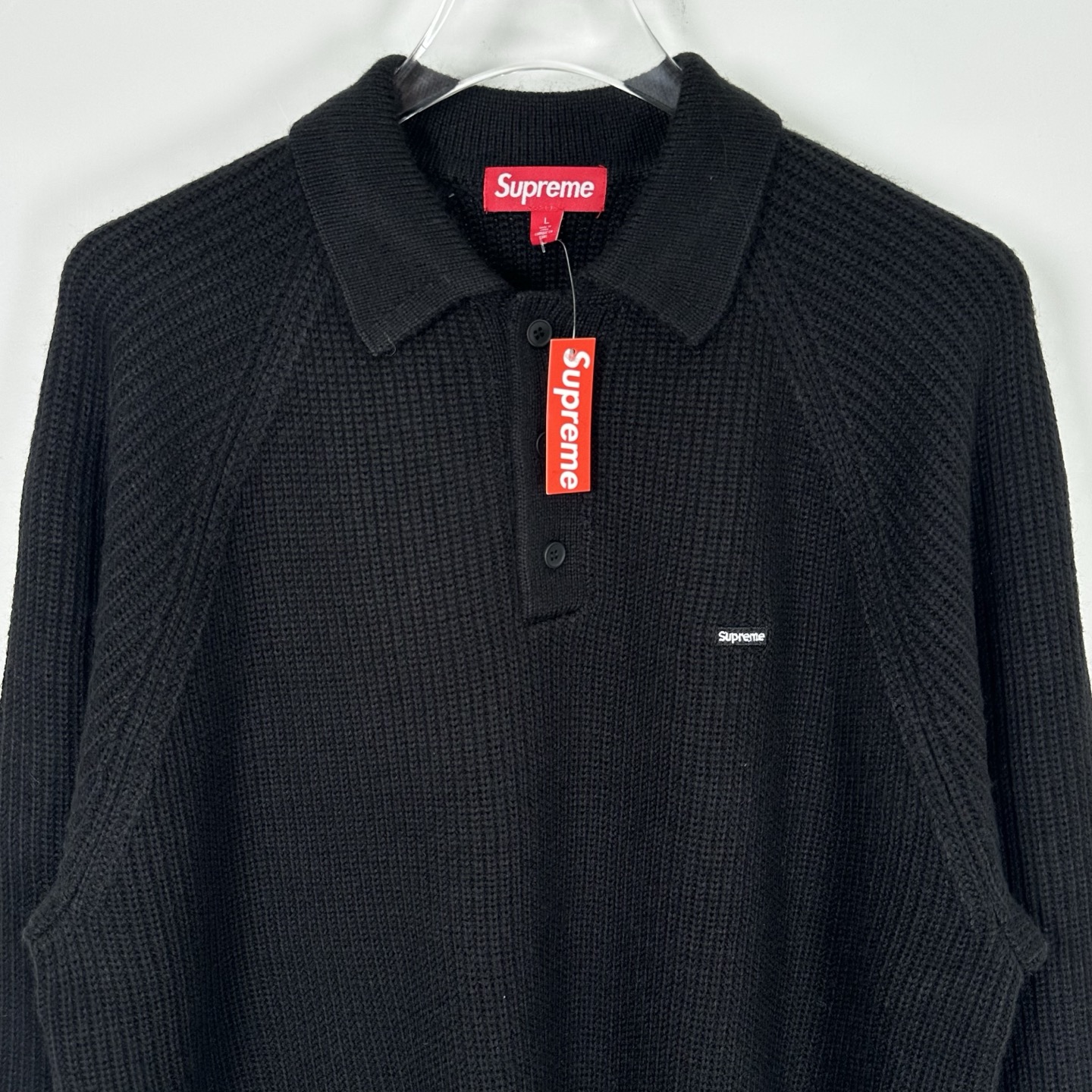 Supreme 刺绣徽标针织Polo衫毛衣 针织衫 外套 秋冬 长袖 黑色 粉色 迷彩