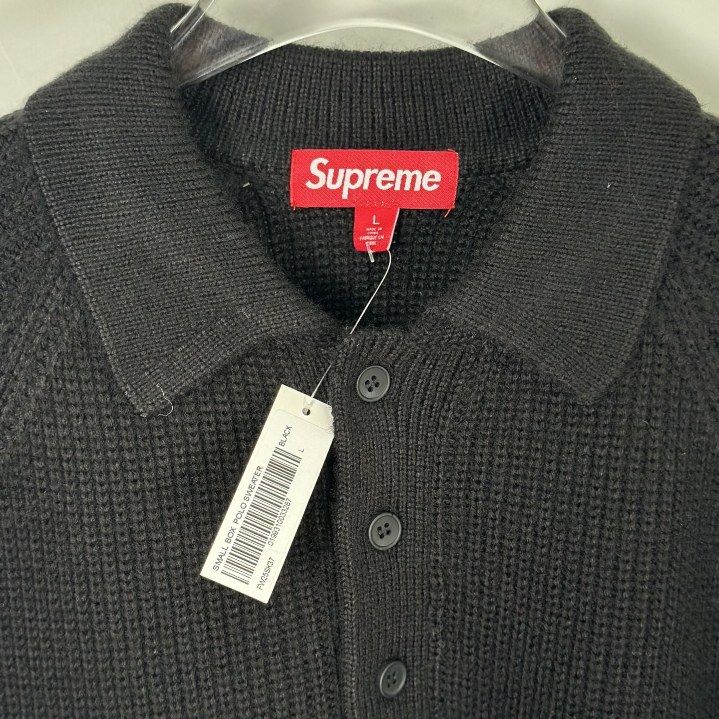 Supreme 刺绣徽标针织Polo衫毛衣 针织衫 外套 秋冬 长袖 黑色 粉色 迷彩