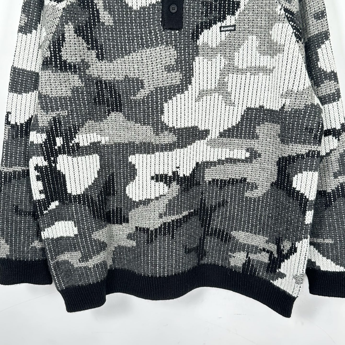Supreme 刺绣徽标针织Polo衫毛衣 针织衫 外套 秋冬 长袖 黑色 粉色 迷彩