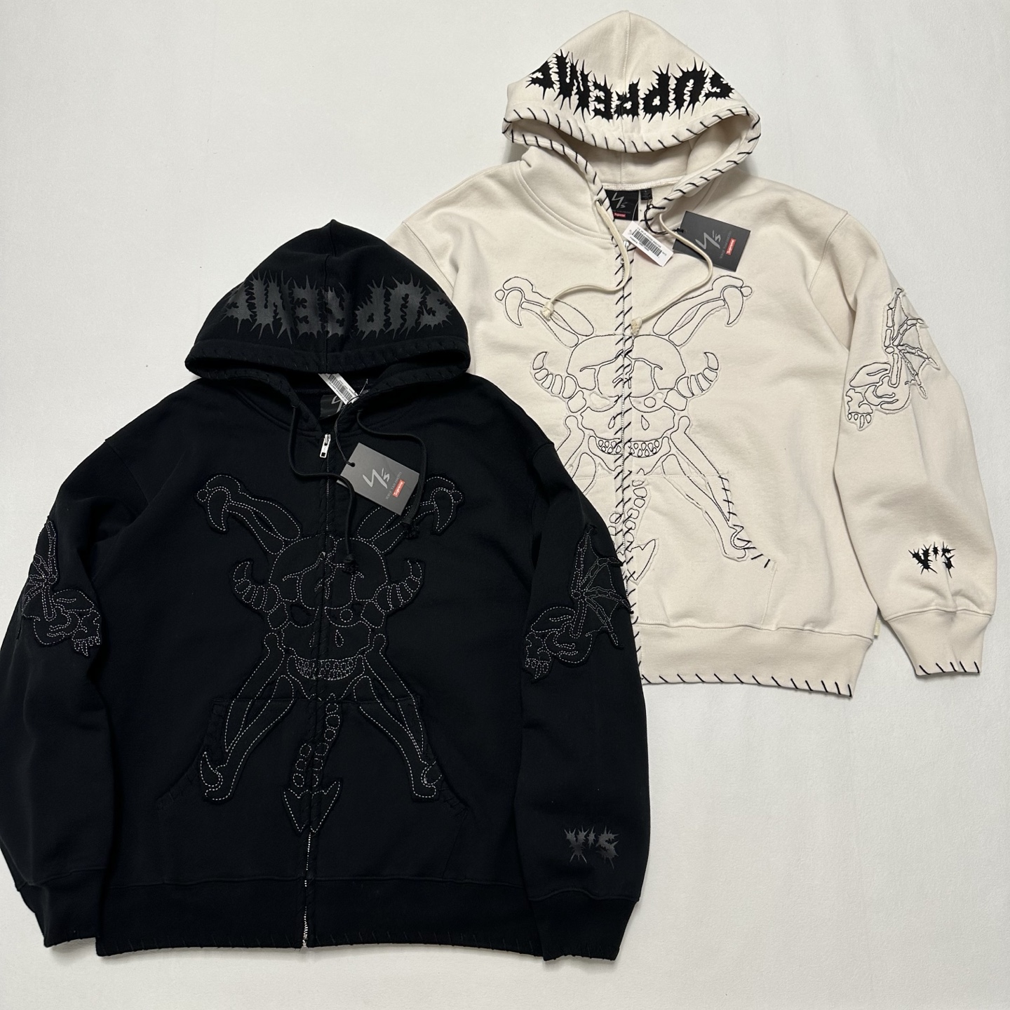 Supreme Y'S BY YOHJI YAMAMOTO 山本耀司 联名款 魔鬼拉链连帽卫衣 连帽衫 外套 夹克 秋冬 长袖 浅杏色 黑色
