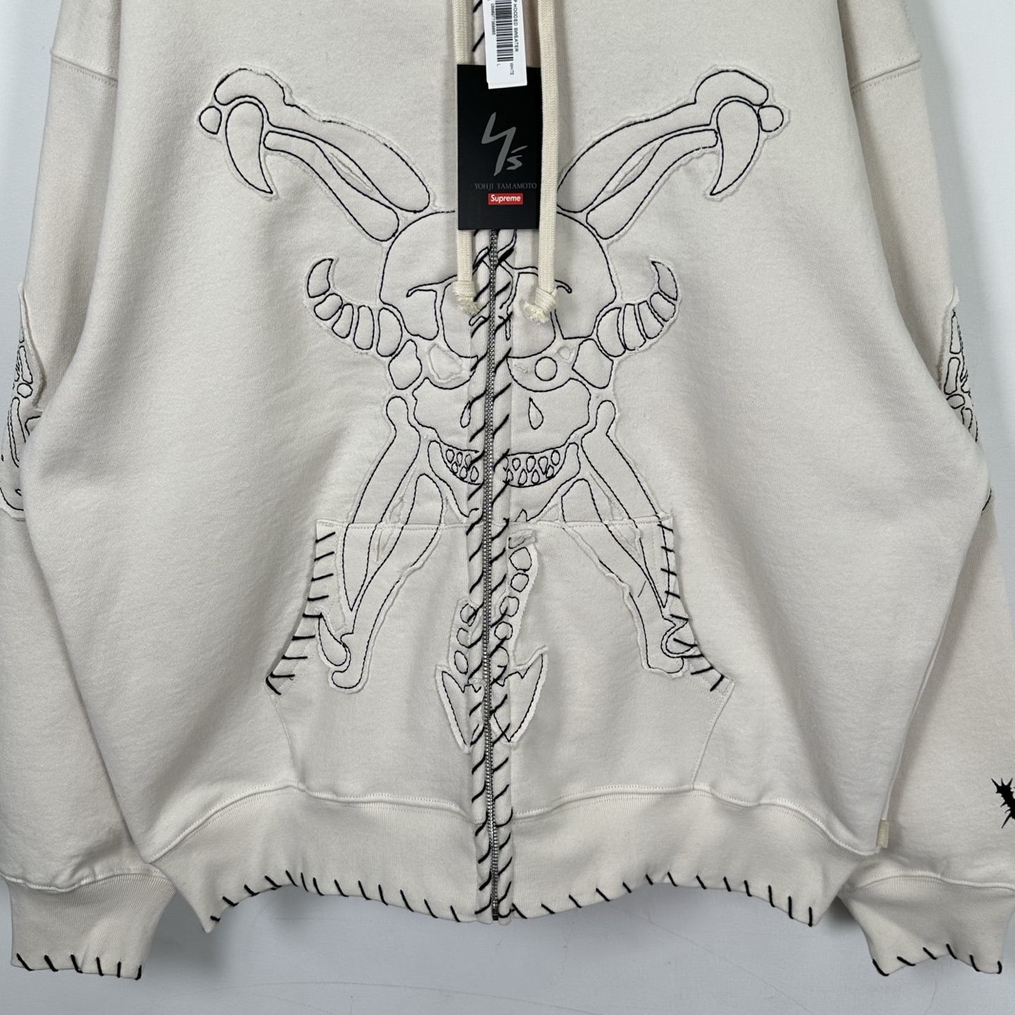 Supreme Y'S BY YOHJI YAMAMOTO 山本耀司 联名款 魔鬼拉链连帽卫衣 连帽衫 外套 夹克 秋冬 长袖 浅杏色 黑色