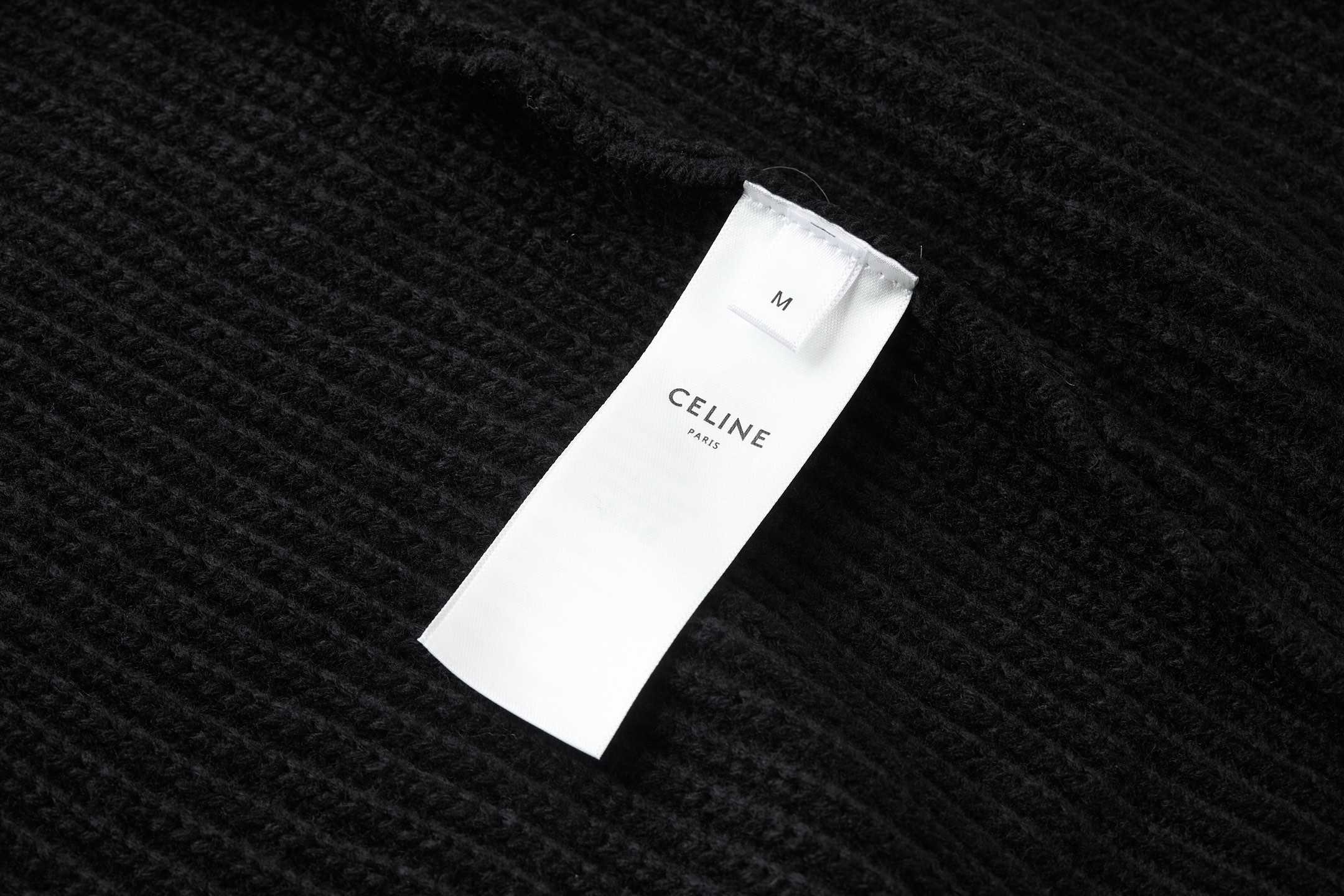 CELINE 赛琳 标识刺绣针织拉链帽衫 毛衣 卫衣 长袖 黑色 B5 RY0JF0ZTQ-38NO