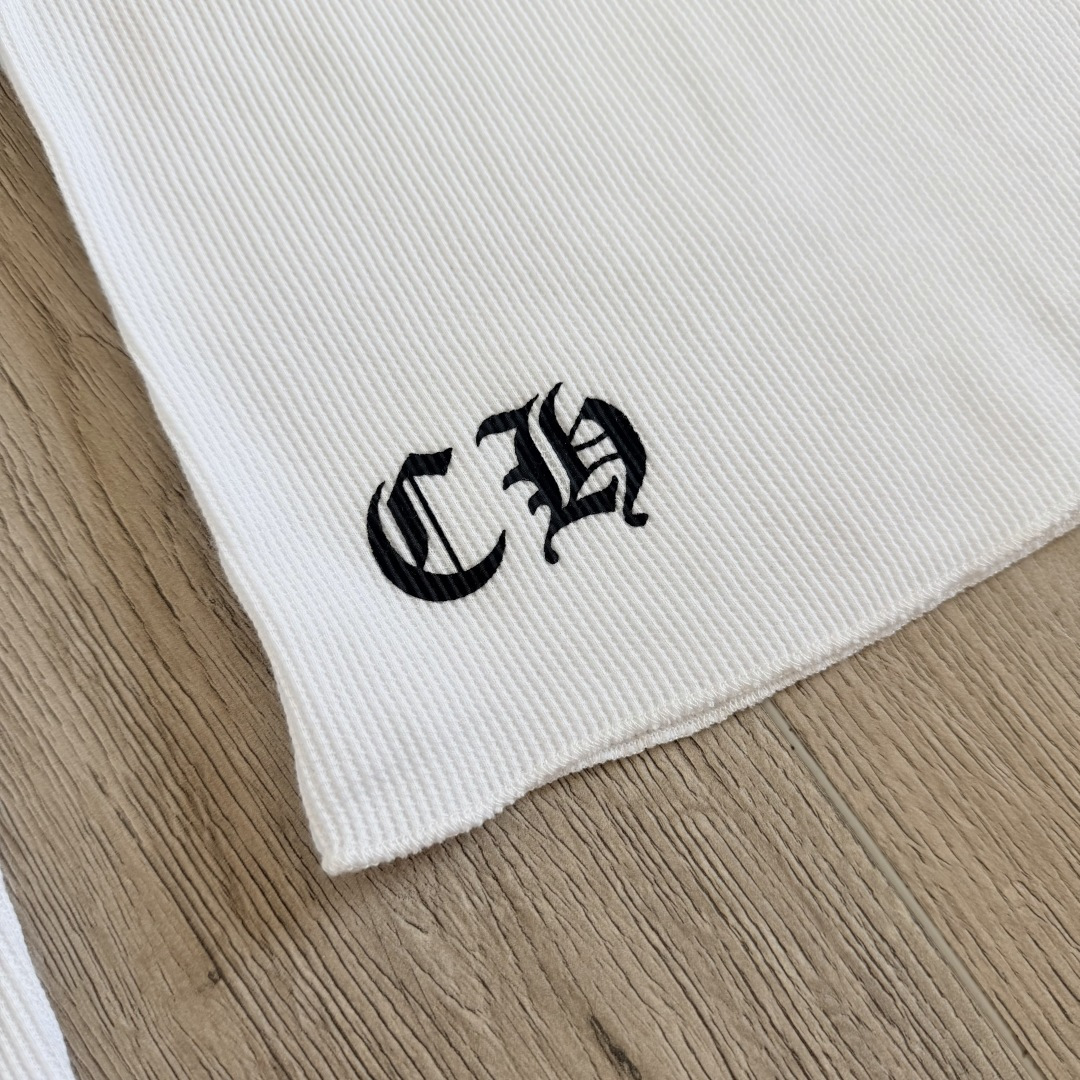 Chrome Hearts CH 克罗心 华夫格宝剑藤蔓印花圆领T恤 长袖 女款 白色