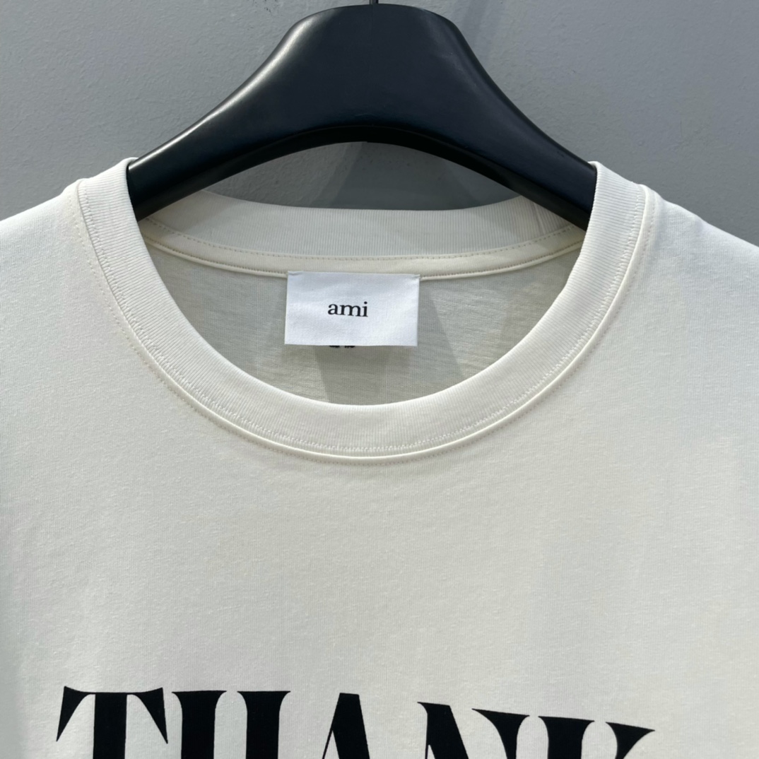 AMIPARIS Ami 15周年限定字母圆领短袖 T恤 男女同款 夏季 奶白色