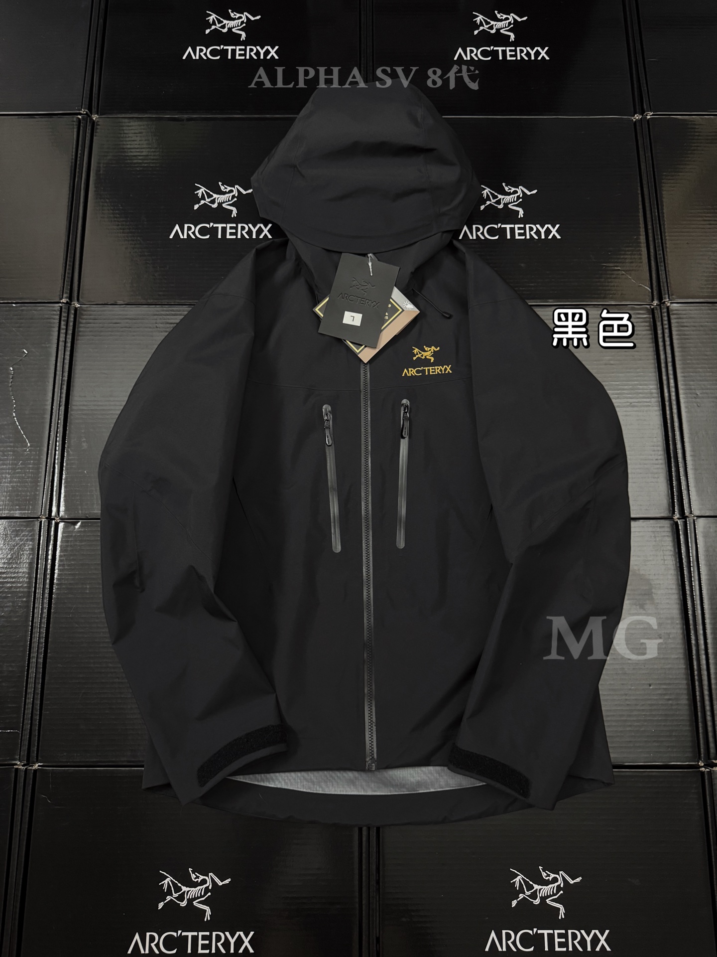 G95台州 Arcteryx 始祖鸟 ALPHA SV JACKET第8代 GTX-PRO 硬壳轻薄 徒步 透气防水防风 冲锋衣 男款 黑色 B5-X000009989