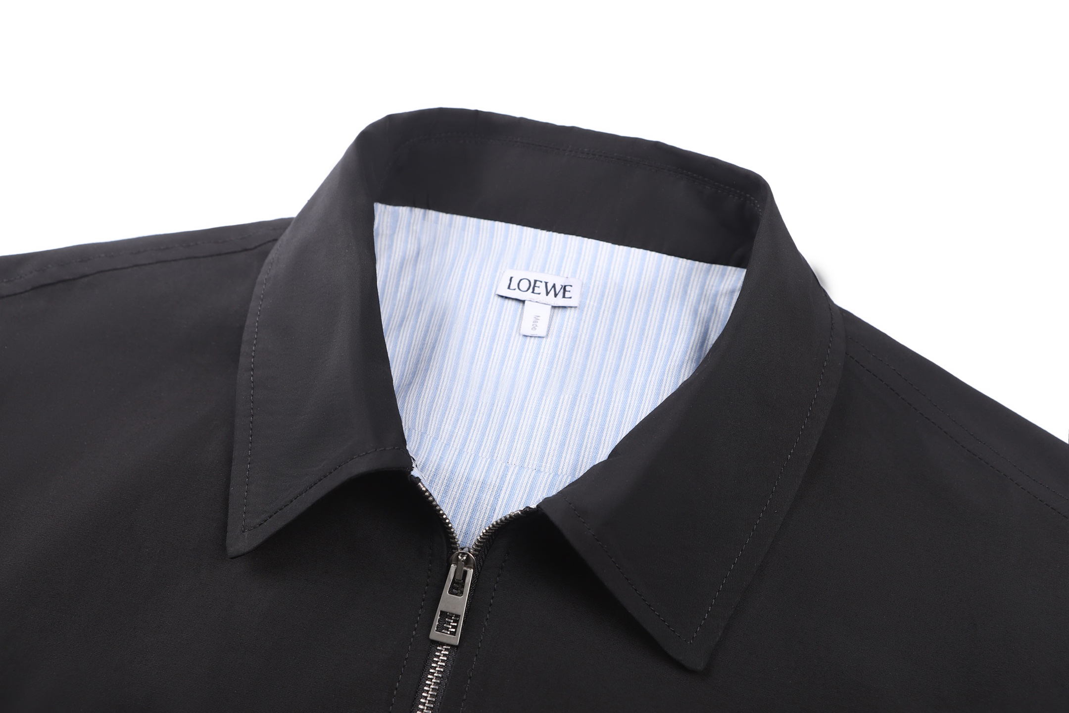 LOEWE 罗意威 logo刺绣拉链外套 夹克 长袖 秋冬 黑色 C0