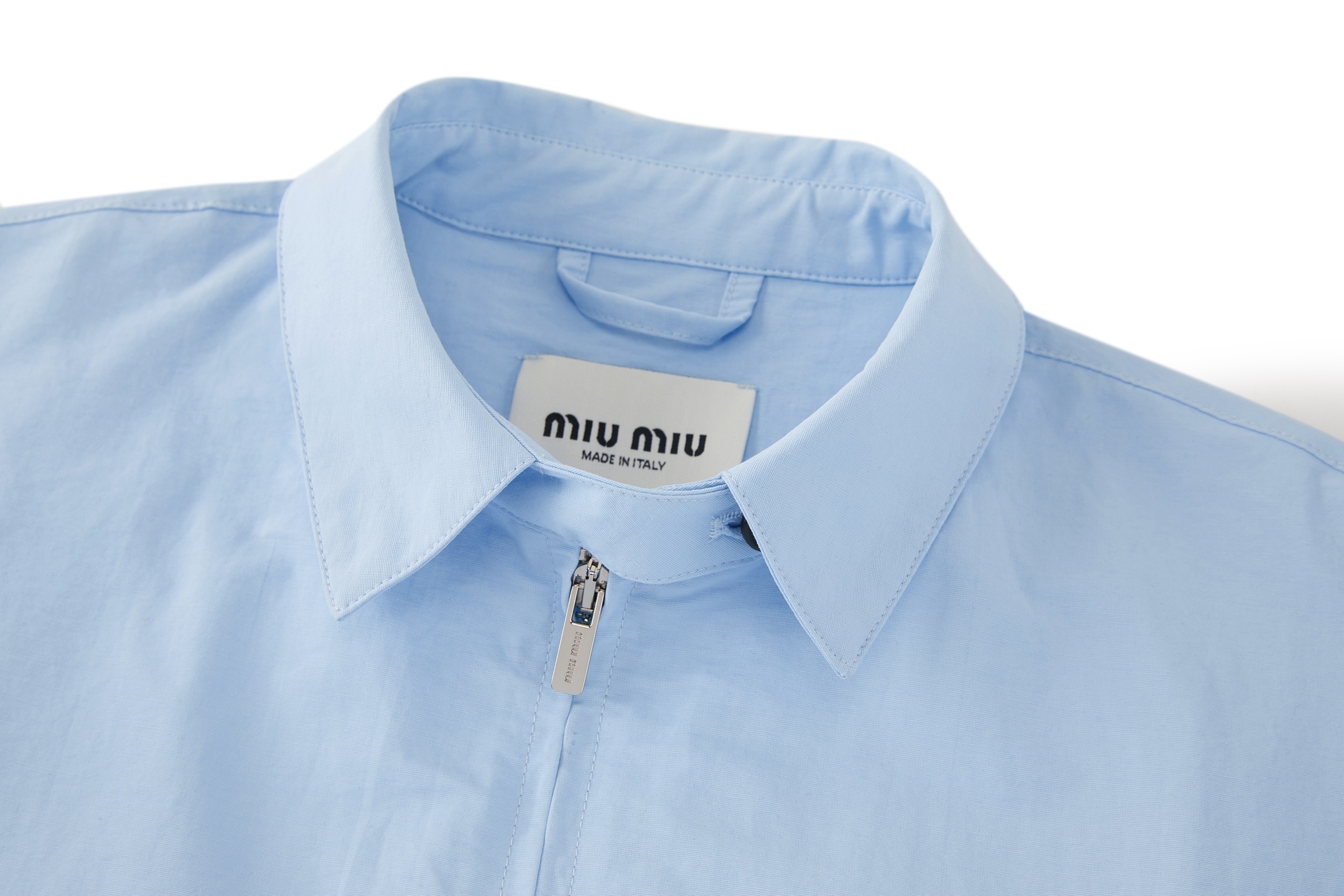 MIU MIU 缪缪 字母刺绣标识拉链夹克 外套 秋冬 长袖 蓝色 C0