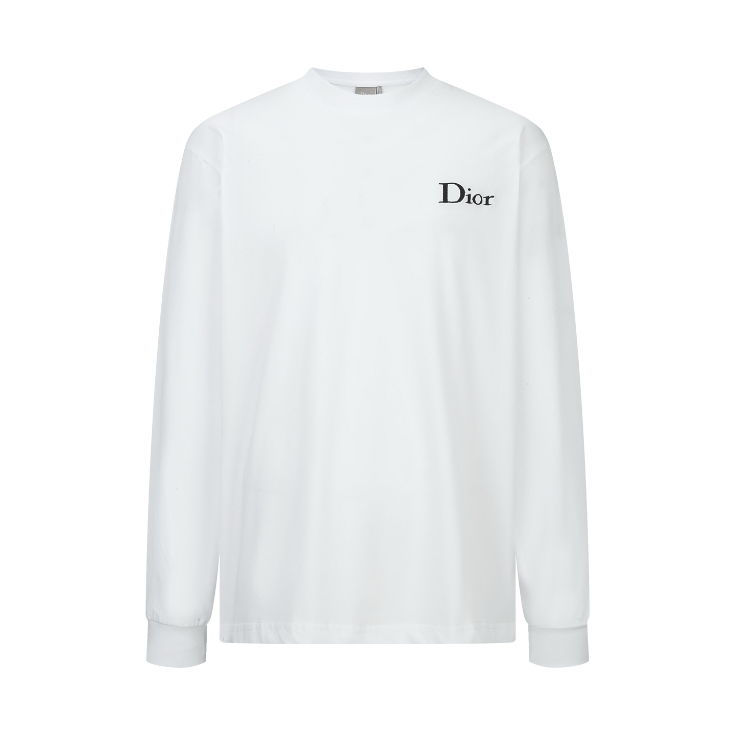 DIOR 迪奥 字母刺绣标识圆领T恤 打底衫 长袖 白色 黑色 A2
