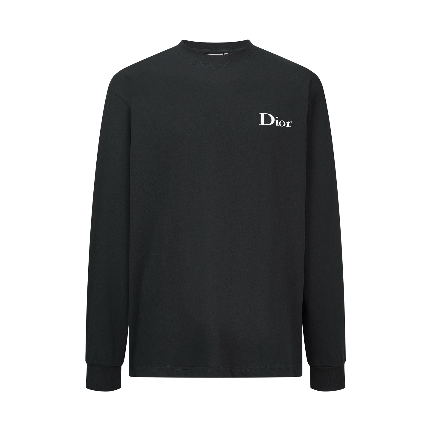 DIOR 迪奥 字母刺绣标识圆领T恤 打底衫 长袖 白色 黑色 A2