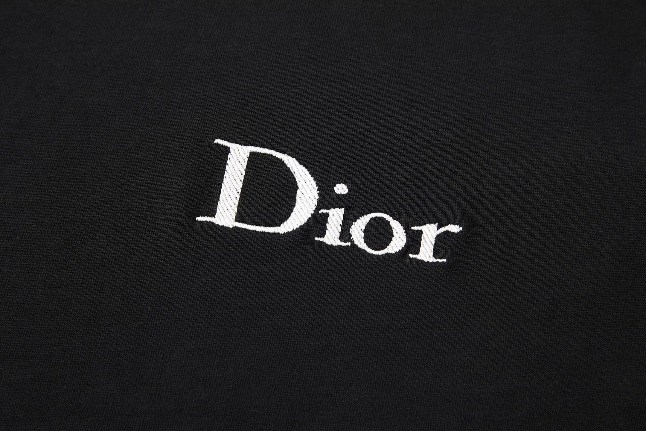 DIOR 迪奥 字母刺绣标识圆领T恤 打底衫 长袖 白色 黑色 A2