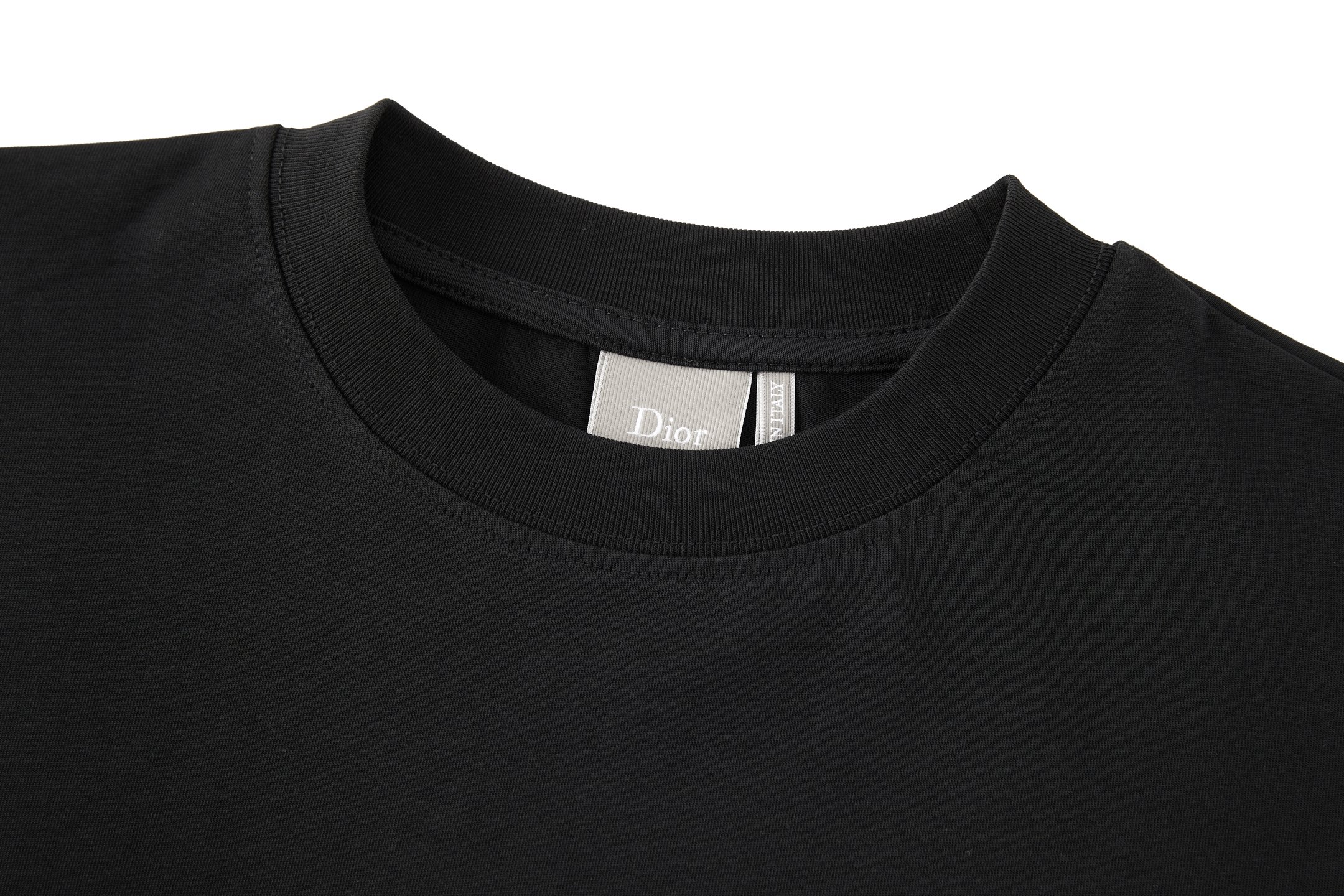 DIOR 迪奥 字母刺绣标识圆领T恤 打底衫 长袖 白色 黑色 A2