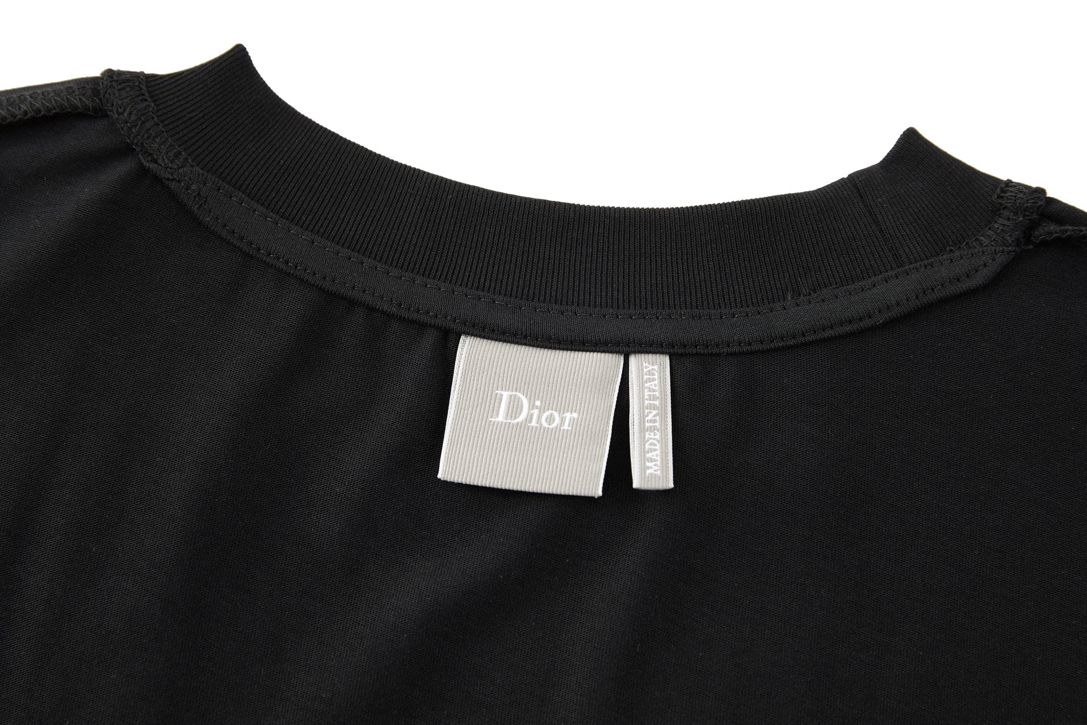 DIOR 迪奥 字母刺绣标识圆领T恤 打底衫 长袖 白色 黑色 A2