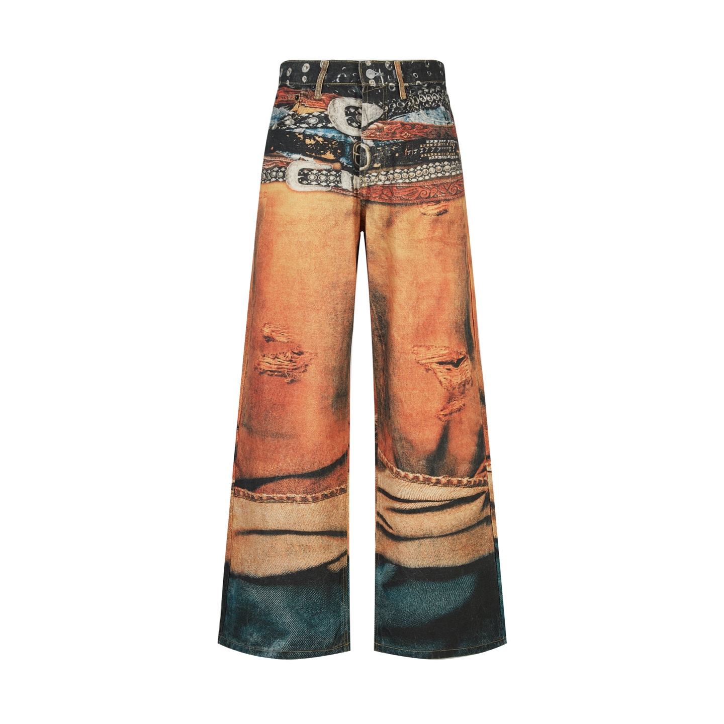 Acne Studios 错视印花系列 腰部皮带印花牛仔裤 长裤 裤子 B0 