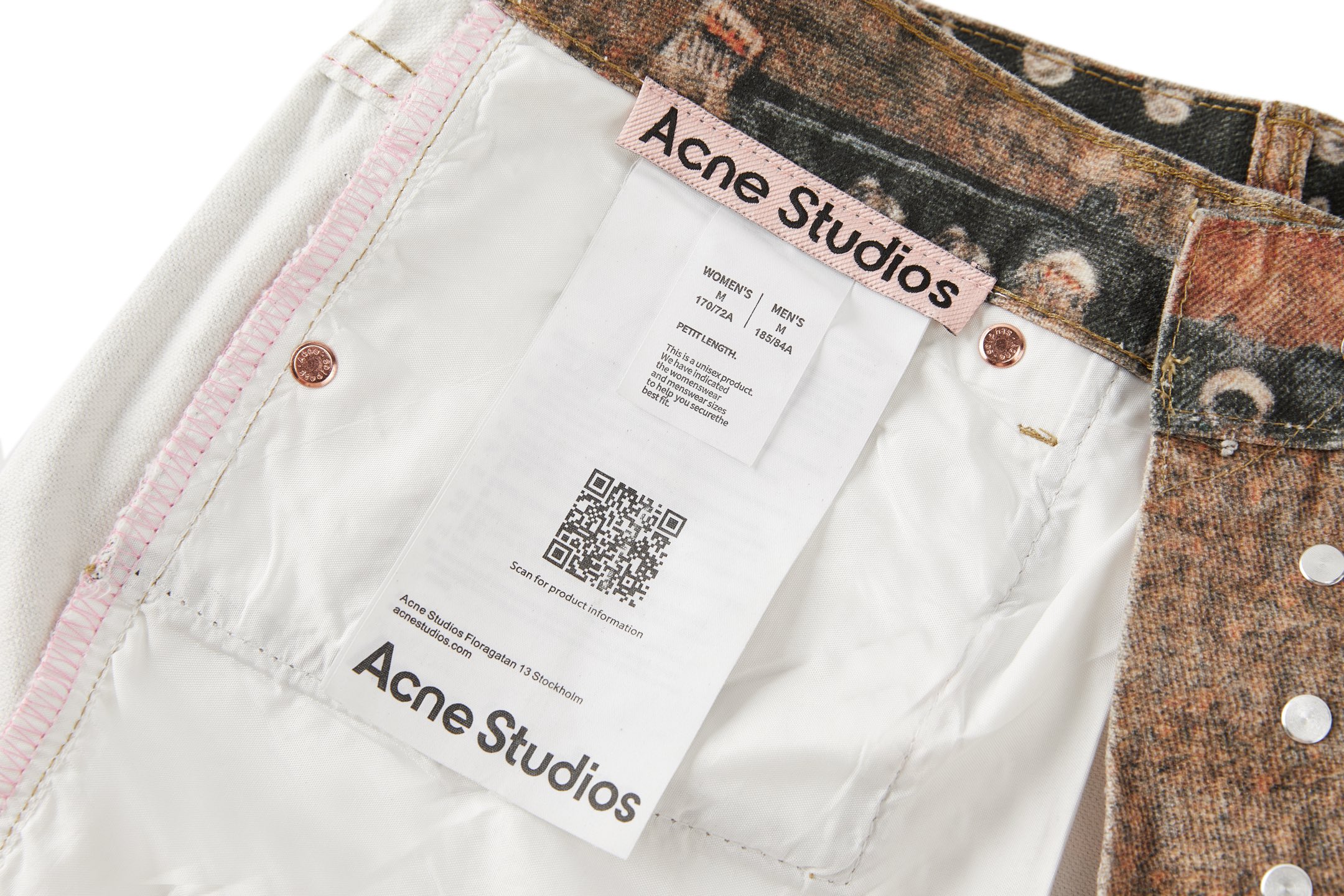 Acne Studios 错视印花系列 腰部皮带印花牛仔裤 长裤 裤子 B0 