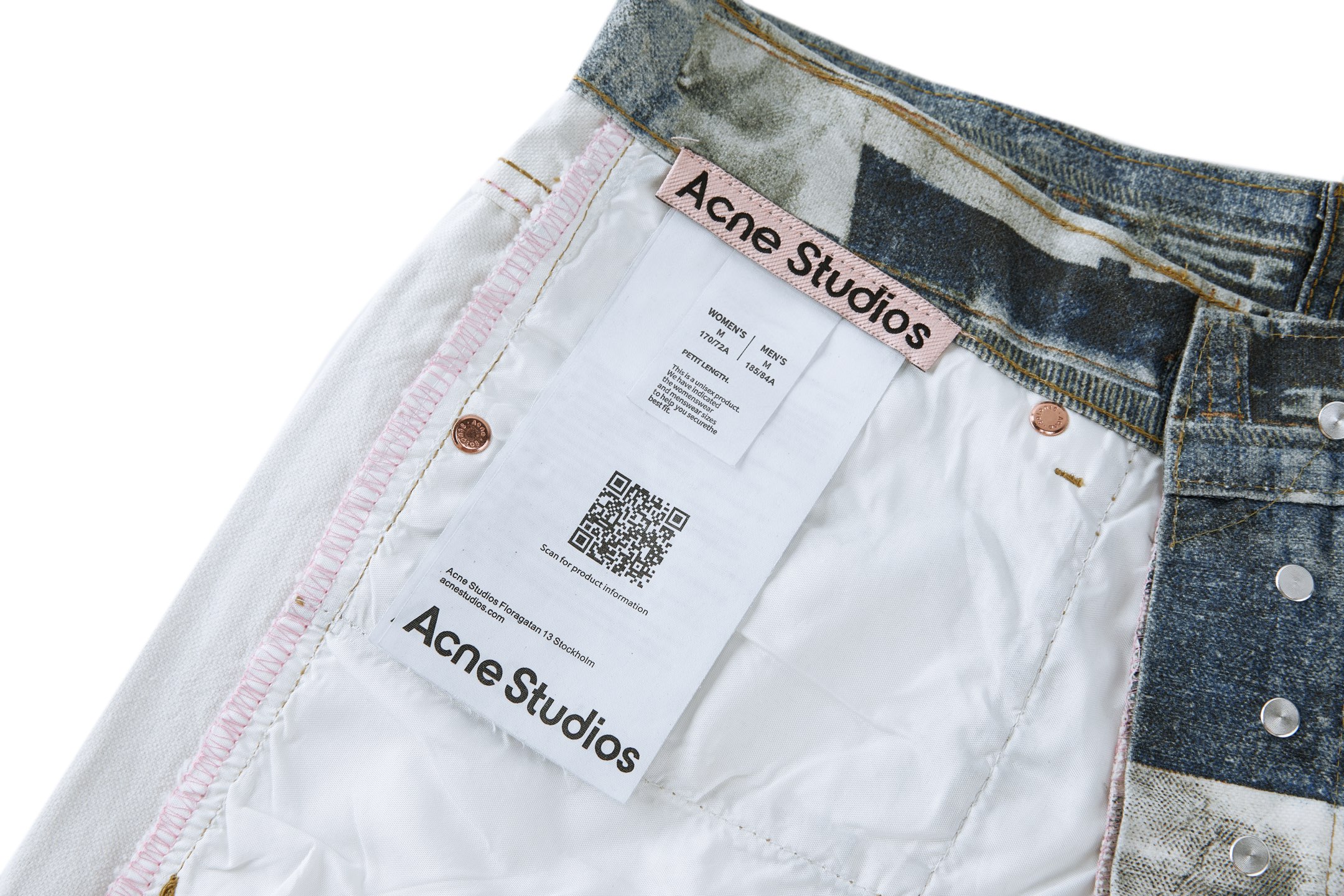 Acne Studios 错视印花系列牛仔裤 长裤 裤子 蓝色 B0 