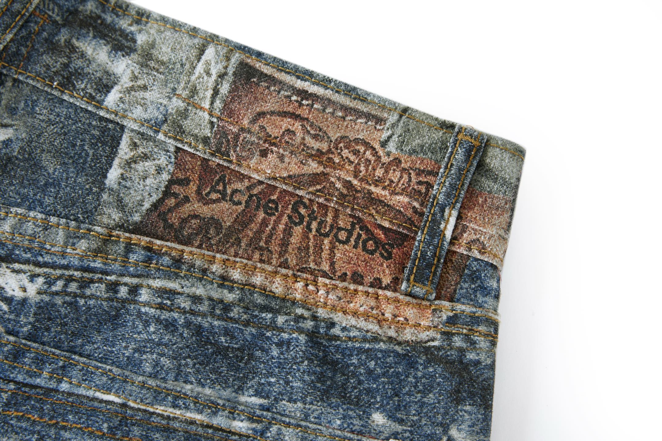 Acne Studios 错视印花系列牛仔裤 长裤 裤子 蓝色 B0 