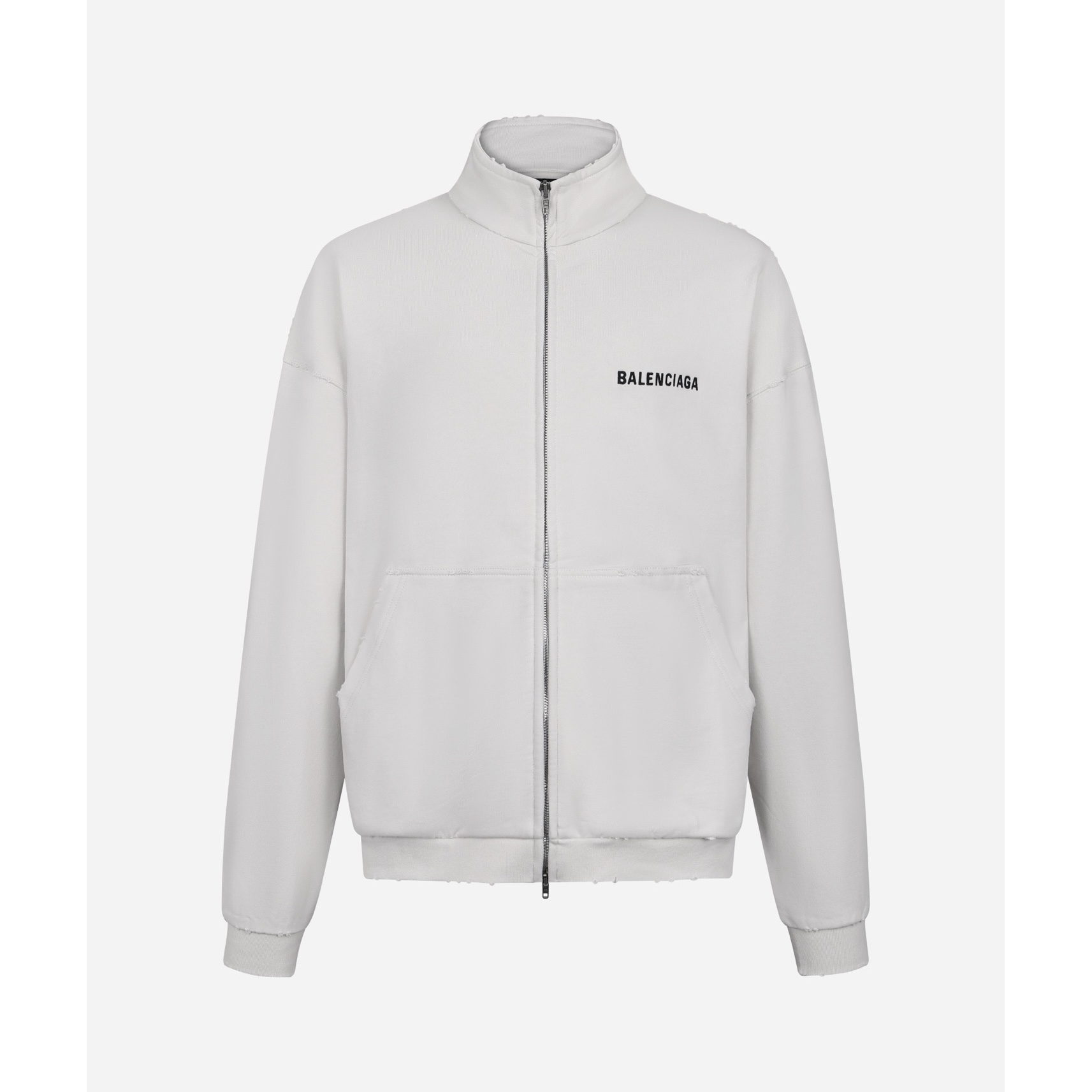 Balenciaga 巴黎世家 刺绣logo拉链立领夹克 外套 卫衣 长袖 秋冬 白色 B0