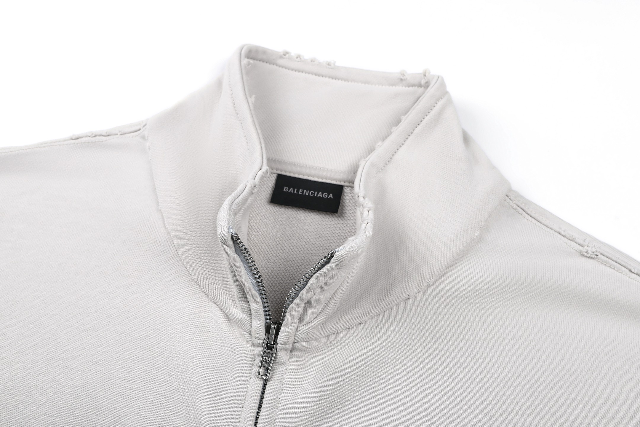 Balenciaga 巴黎世家 刺绣logo拉链立领夹克 外套 卫衣 长袖 秋冬 白色 B0