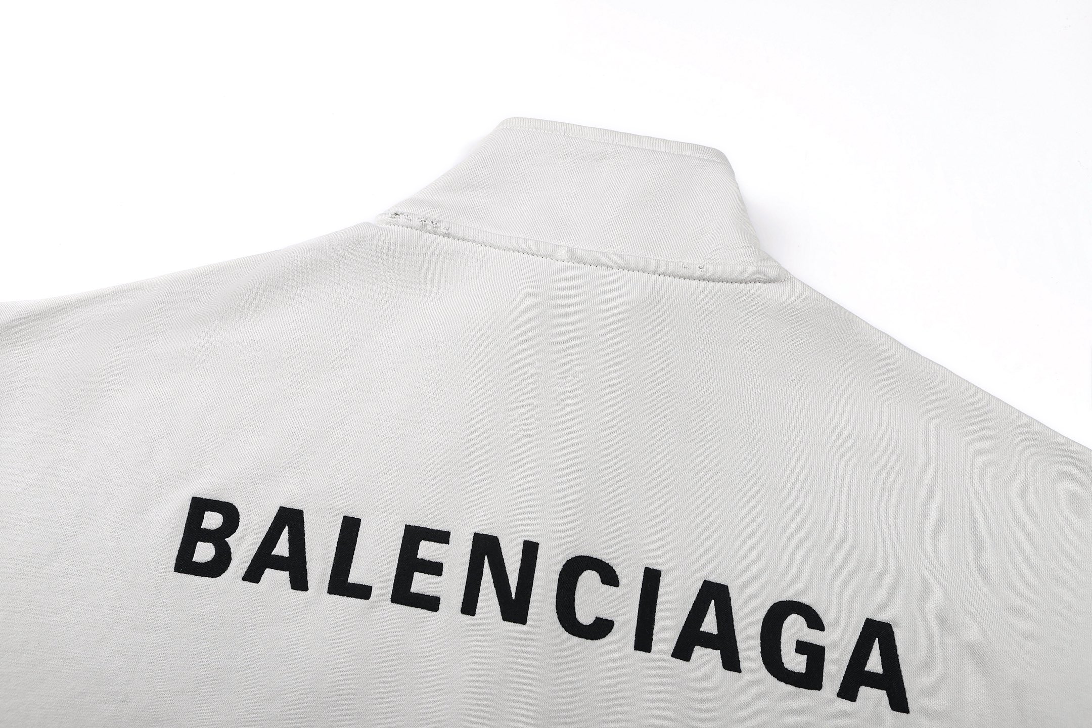 Balenciaga 巴黎世家 刺绣logo拉链立领夹克 外套 卫衣 长袖 秋冬 白色 B0