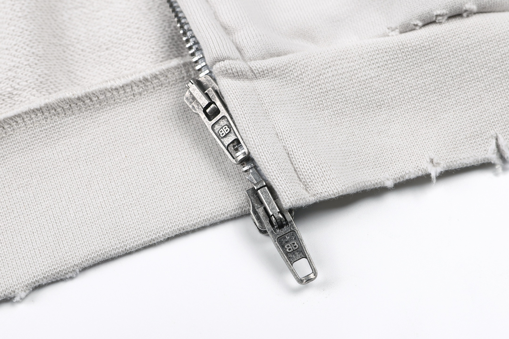 Balenciaga 巴黎世家 刺绣logo拉链立领夹克 外套 卫衣 长袖 秋冬 白色 B0