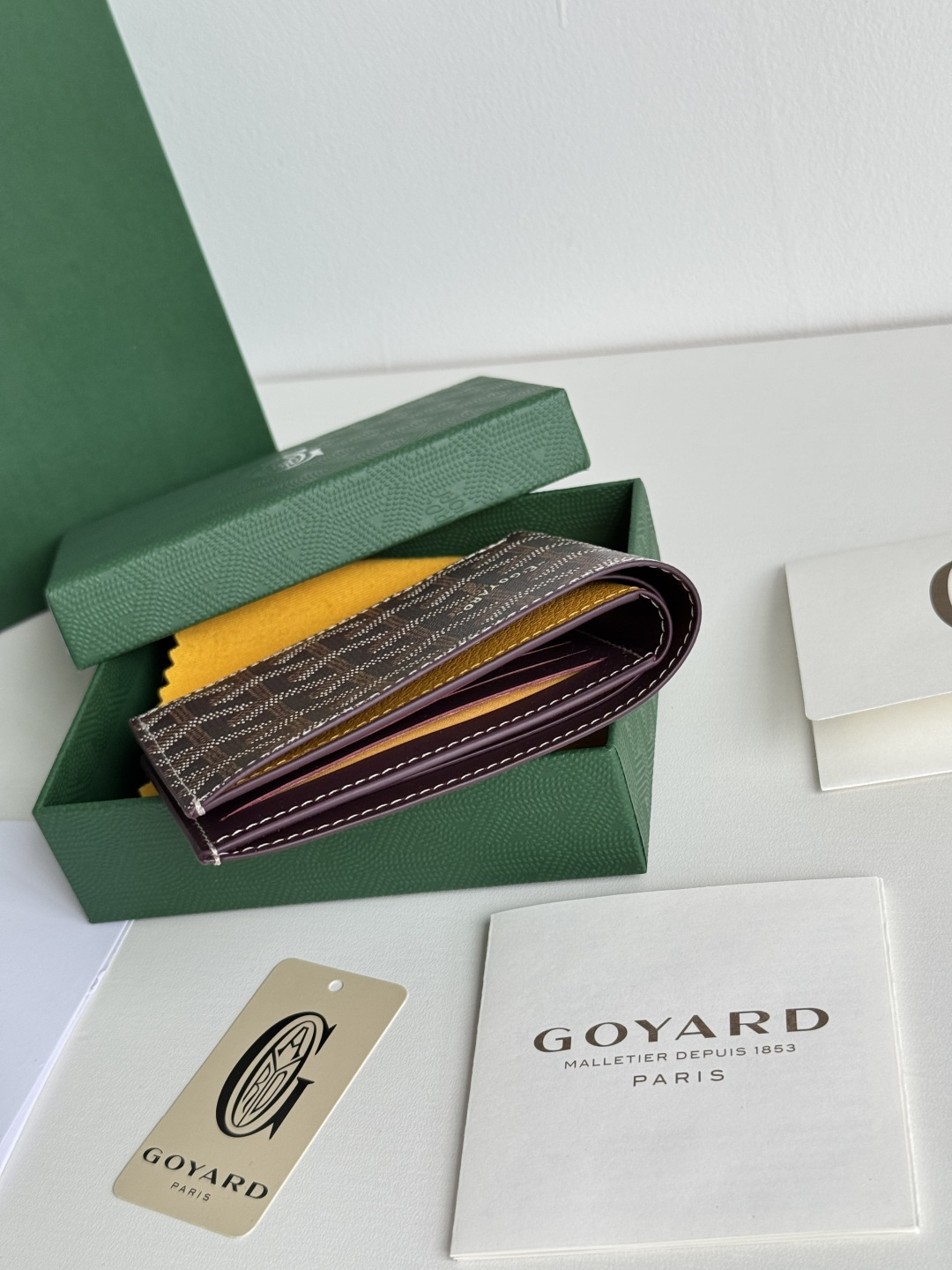 GOYARD 戈雅 8格卡位钱包 钱夹 卡包 短款 男女同款 酒红色
