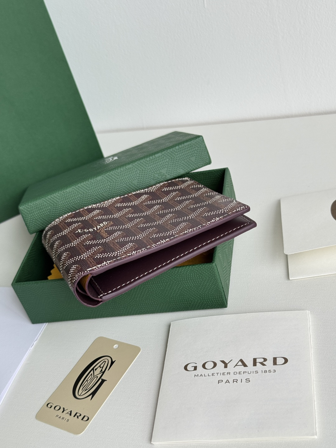 GOYARD 戈雅 8格卡位钱包 钱夹 卡包 短款 男女同款 酒红色