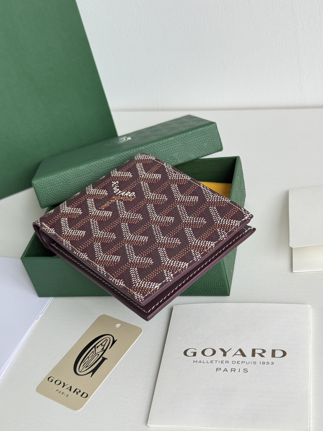 GOYARD 戈雅 8格卡位钱包 钱夹 卡包 短款 男女同款 酒红色