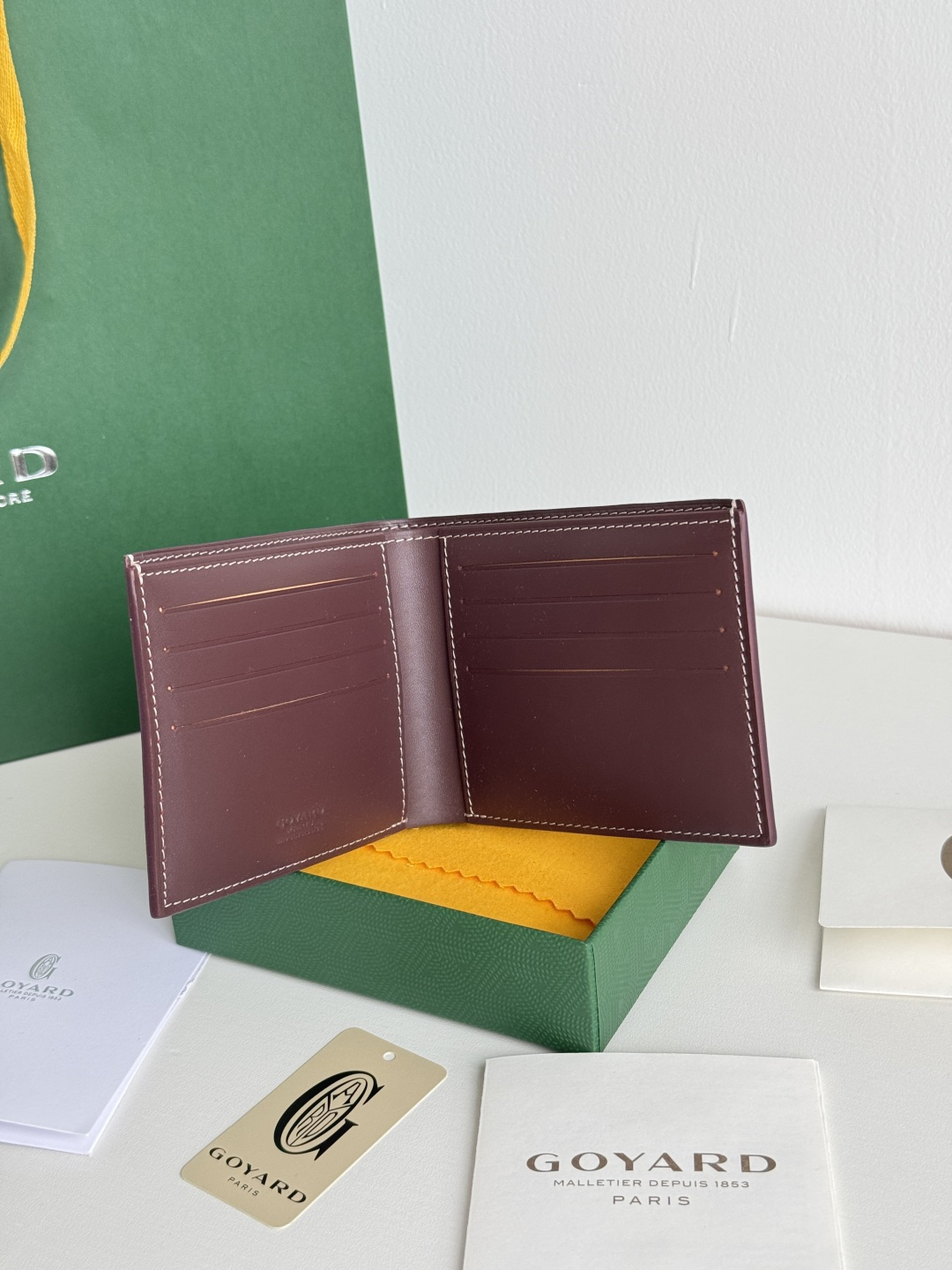 GOYARD 戈雅 8格卡位钱包 钱夹 卡包 短款 男女同款 酒红色