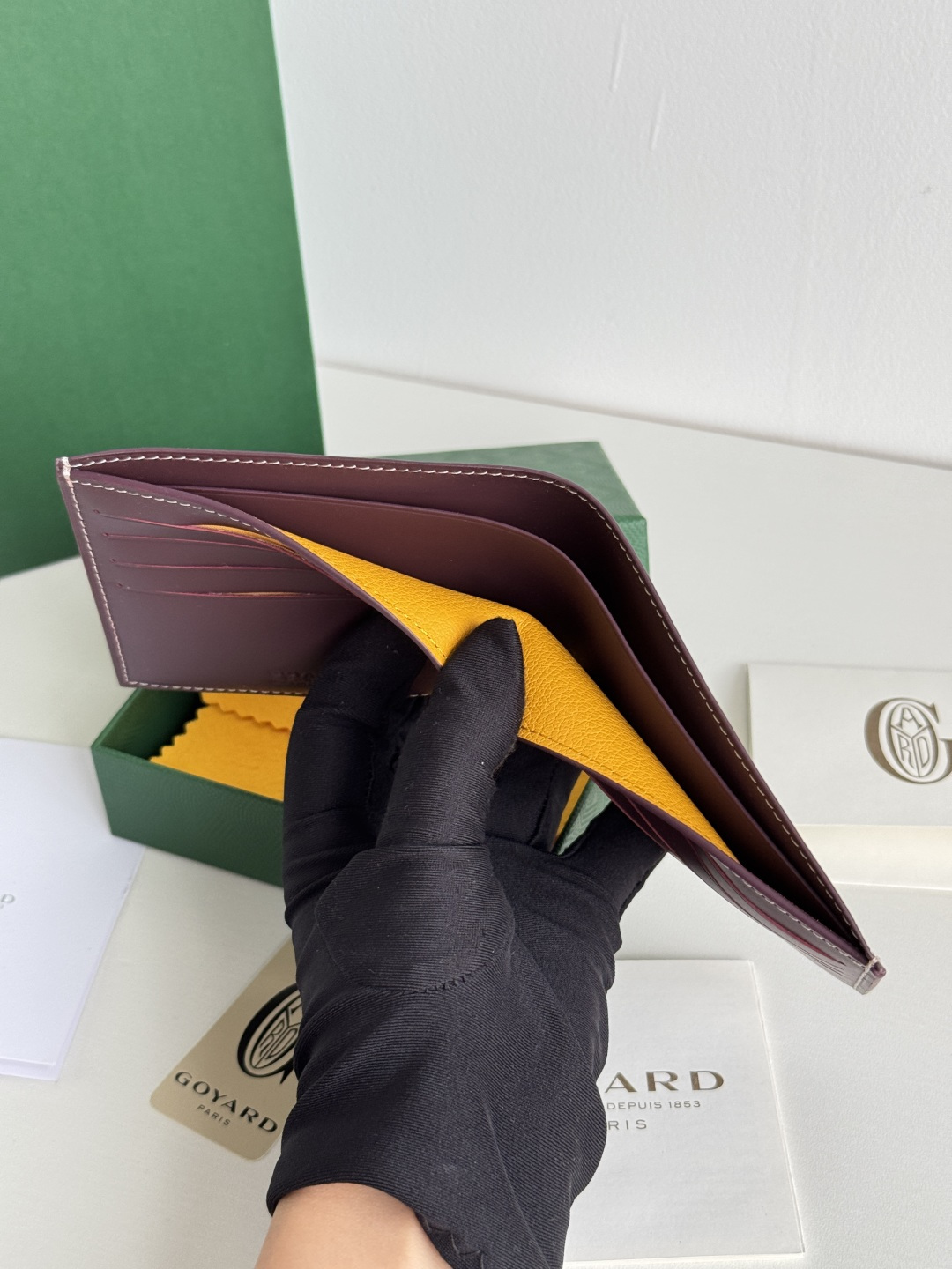 GOYARD 戈雅 8格卡位钱包 钱夹 卡包 短款 男女同款 酒红色