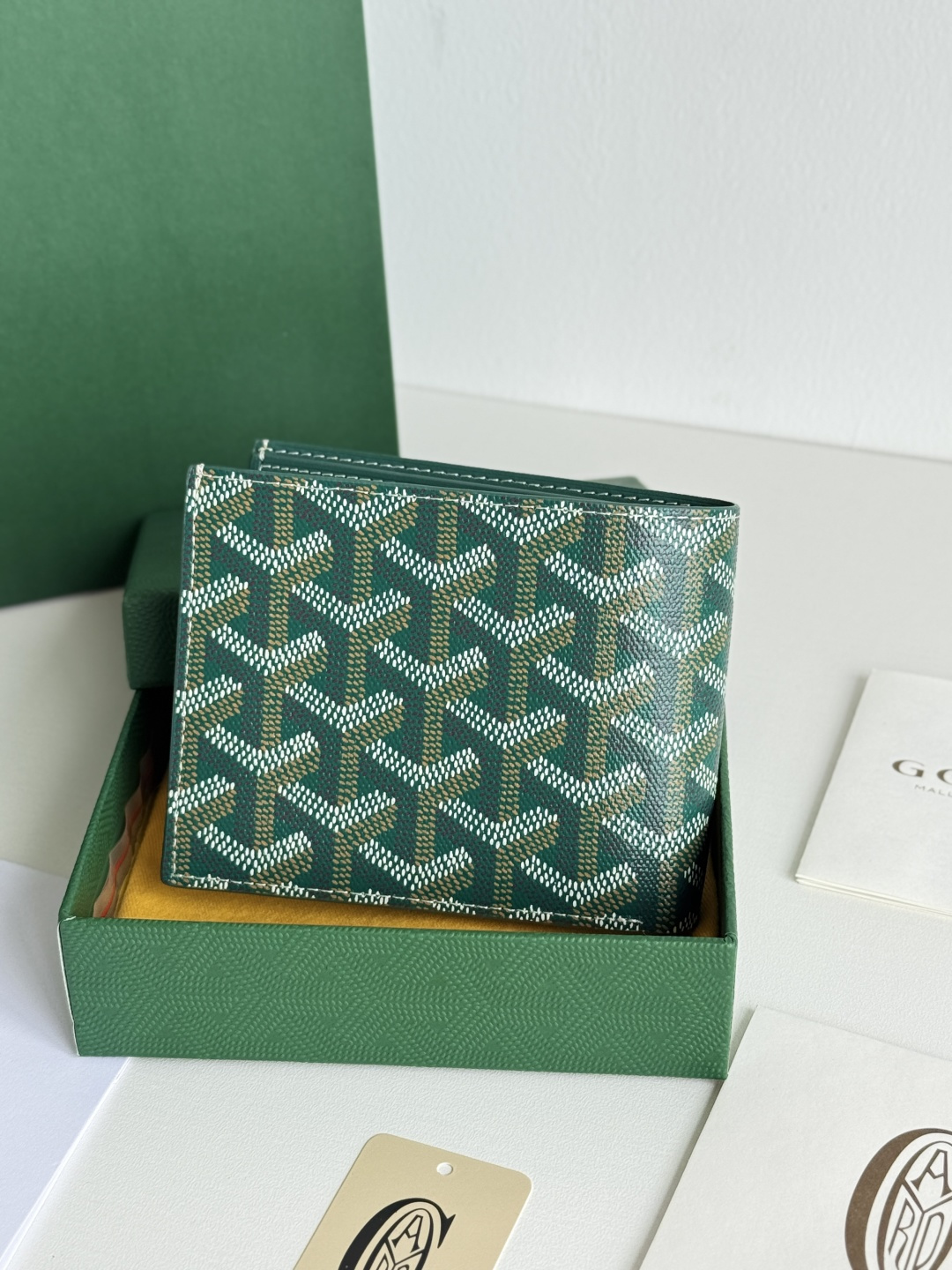 GOYARD 戈雅 丝印系列8格卡位钱包 钱夹 卡包 短款 男女同款 绿色