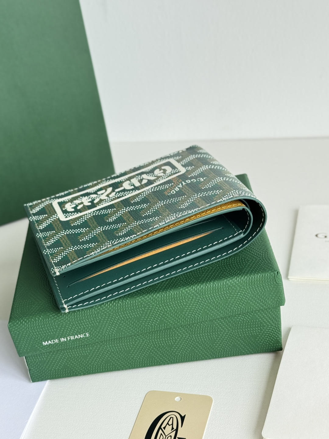 GOYARD 戈雅 丝印系列8格卡位钱包 钱夹 卡包 短款 男女同款 绿色