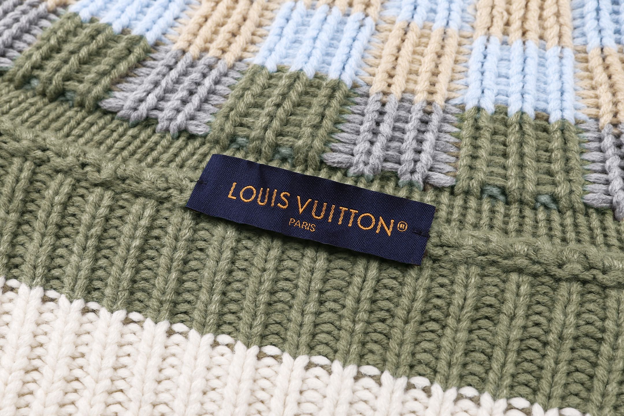 LOUIS VUITTON 路易威登 LV 格纹领嵌花针织拉链开衫 毛衣 针织衫 外套 秋冬 C0