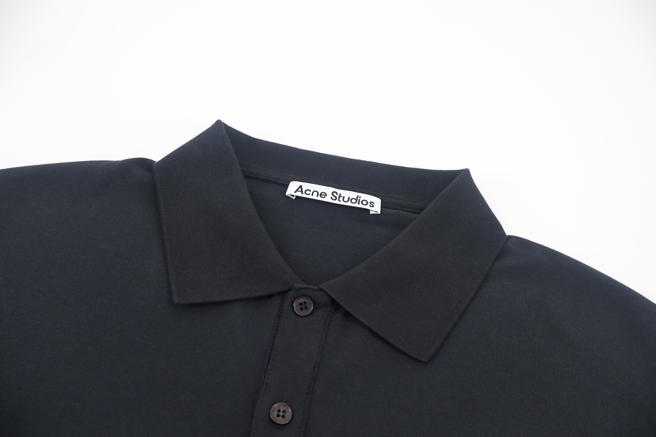 Acne Studios 后背印花徽标翻领衫 Polo衫 长袖 黑色 白色 A5