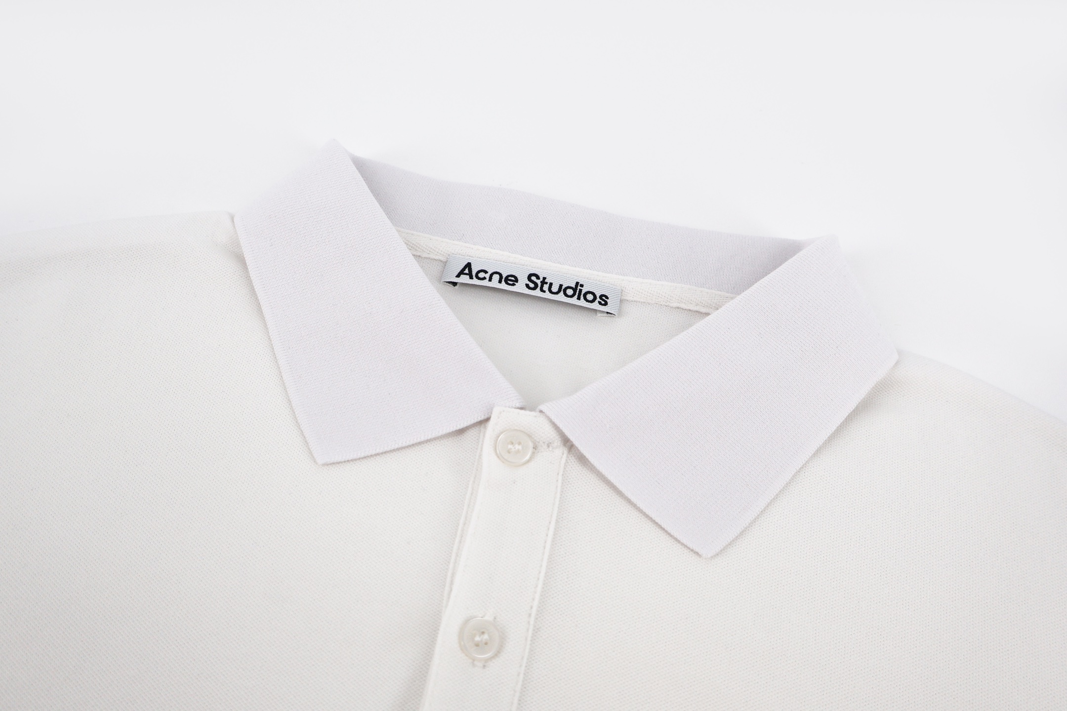 Acne Studios 后背印花徽标翻领衫 Polo衫 长袖 黑色 白色 A5