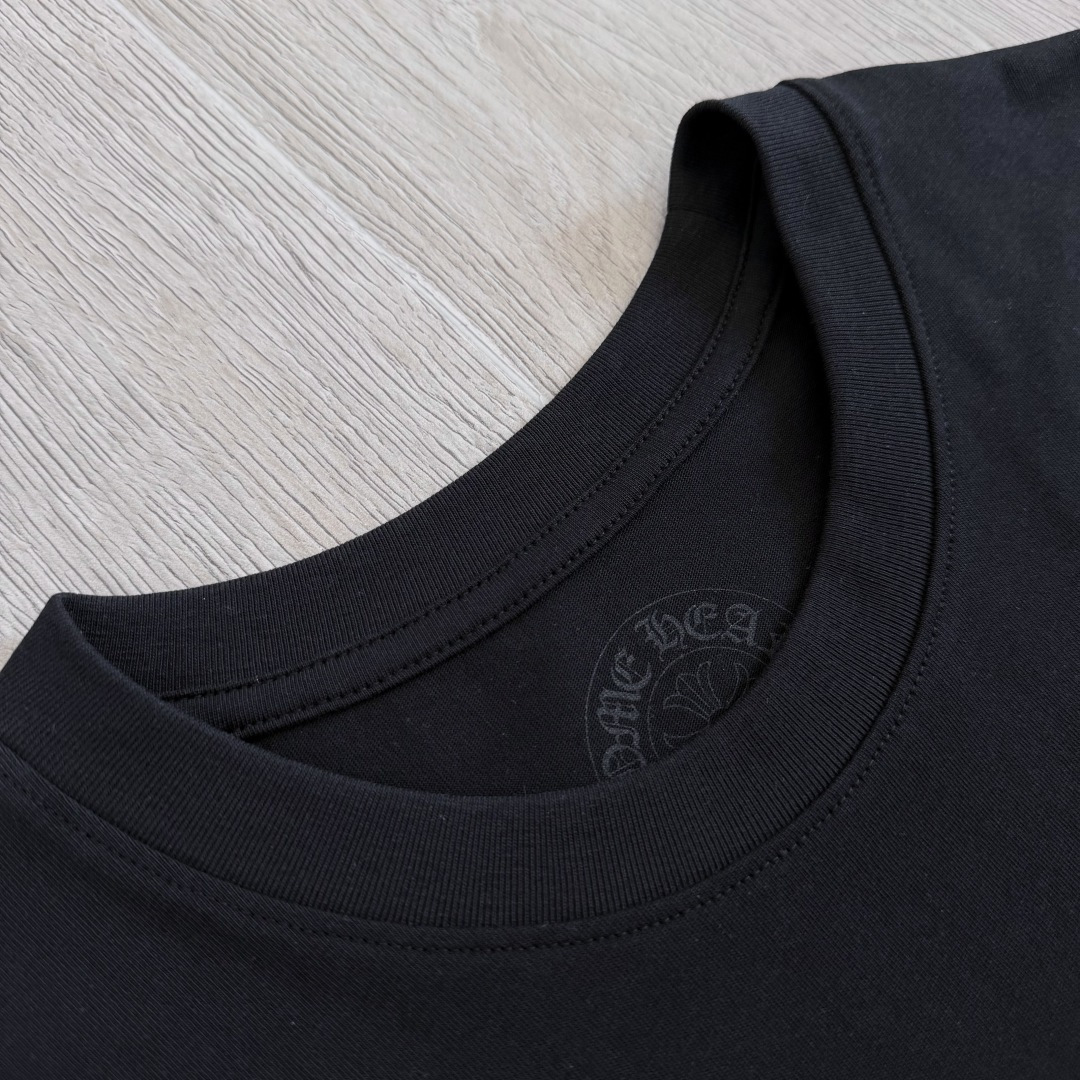 Chrome Hearts CH 克罗心 后背黄色荧光梵文圆领短袖 T恤 白色 黑色 A0
